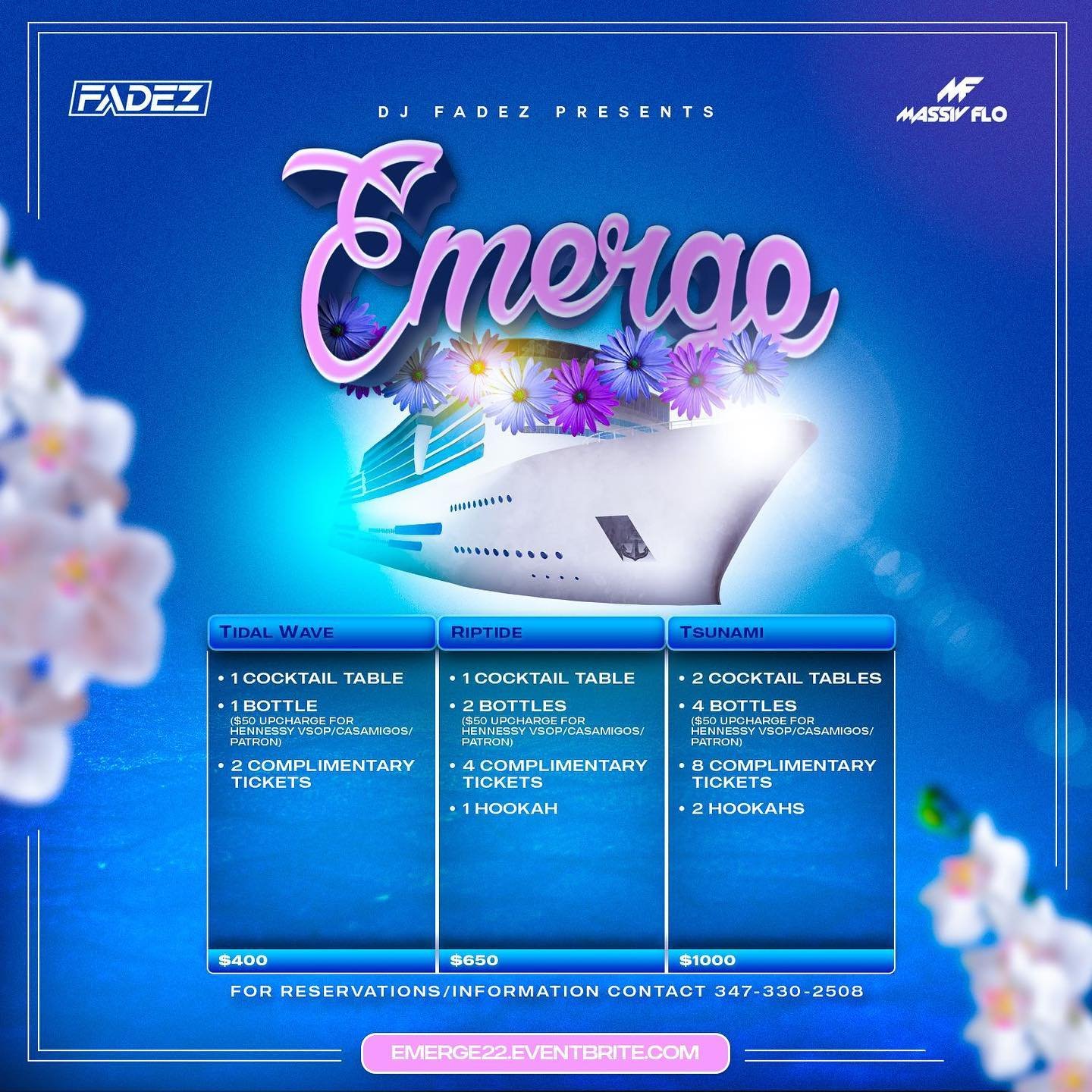 TICKET LINK LIVE IN MY BIO 🔥🔥🔥🔥🔥🔥🔥🔥🔥

| #Emerge Upscale Caribbean Cruise | 
| Food Inclusive🍴🍗|
Boat Boarding Begins 6:45PM August 27TH

https://emerge22.eventbrite.com

🍾 For Tables/Bottle Packages Contact 
347-330-2508 | 347-881-1688 | 