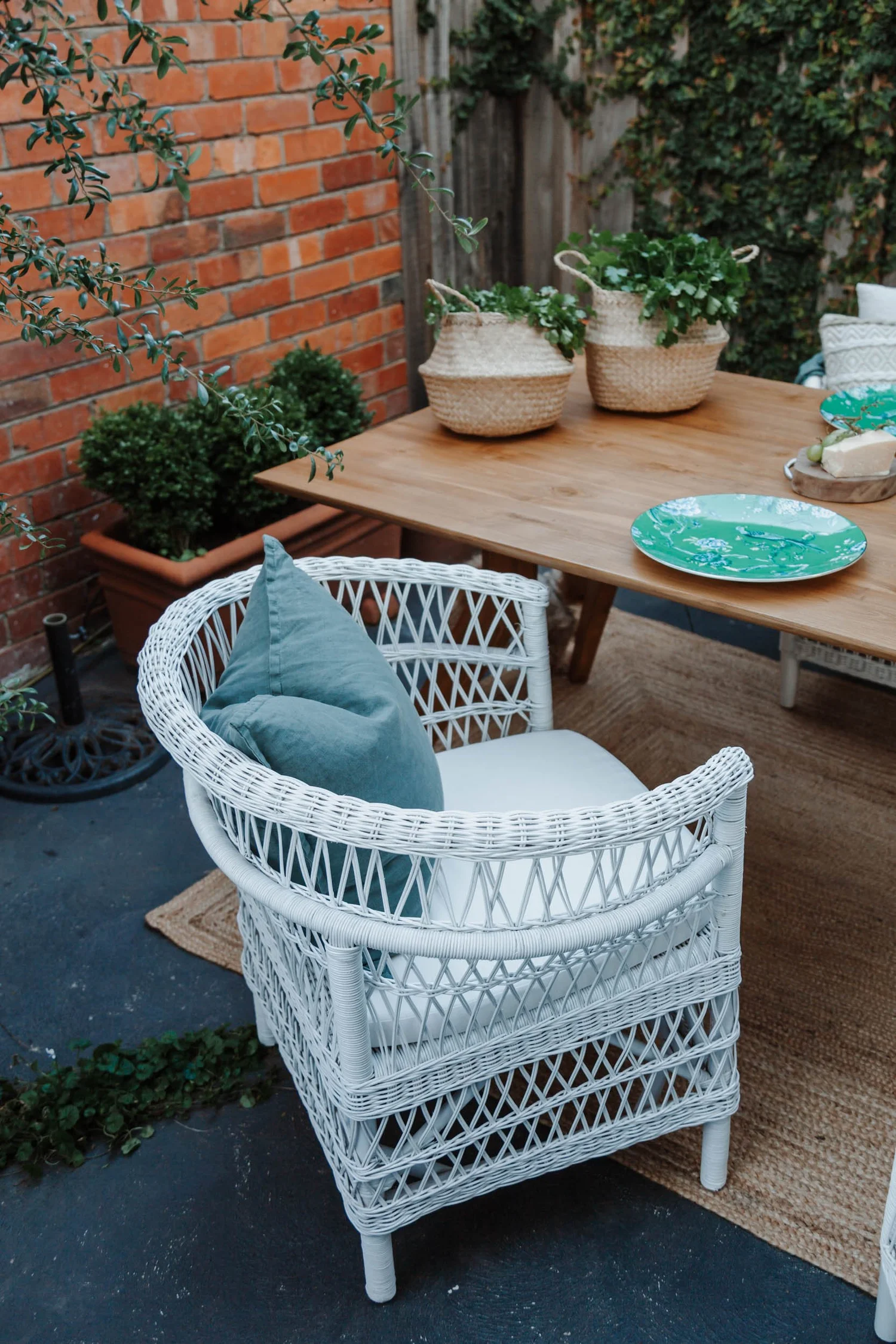 Table White Cane Chairs Bunnings Home Bazar Rattan Stool