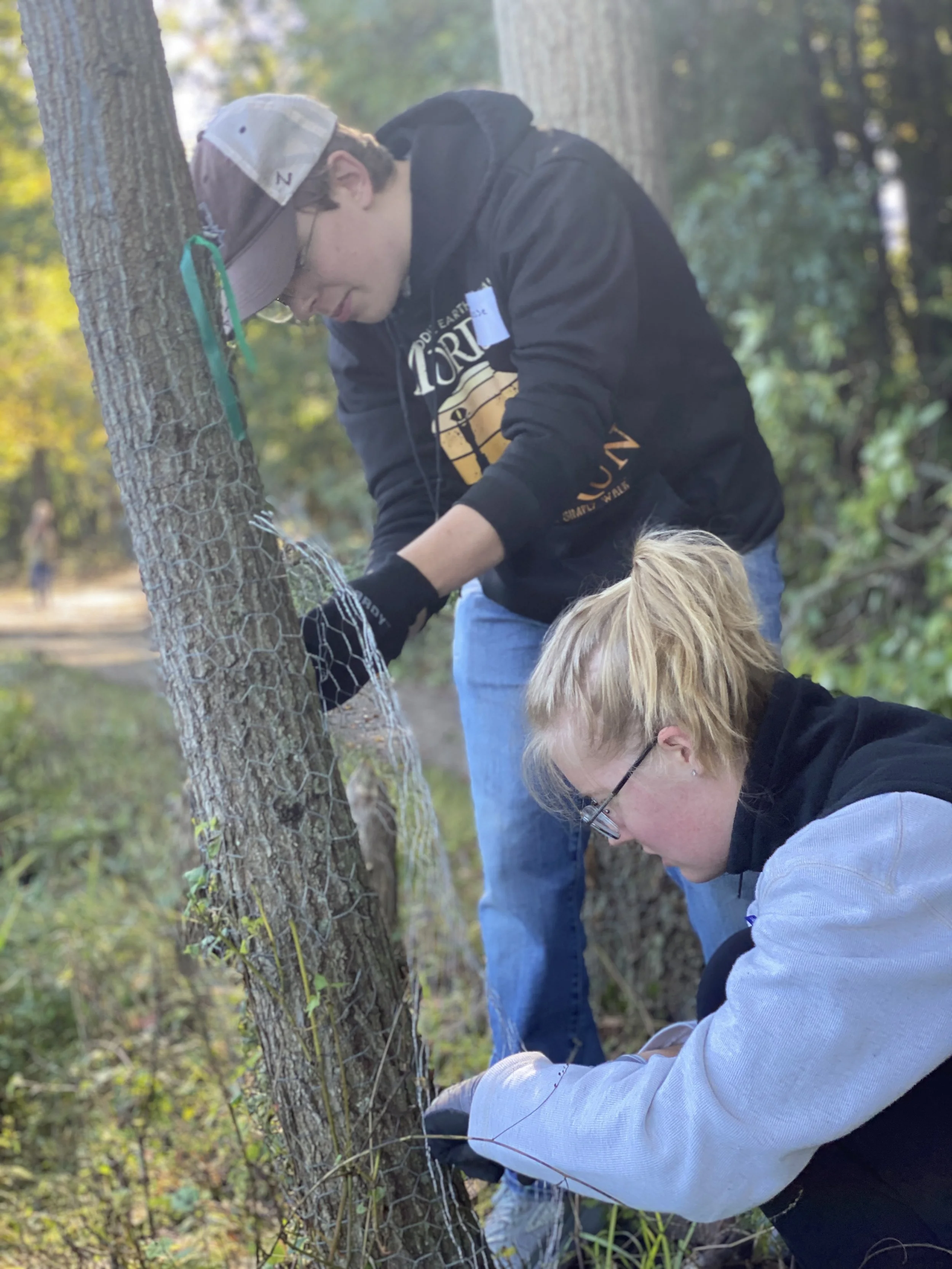  Two WMU students, from team “Beaver Believers,” hard at work. 