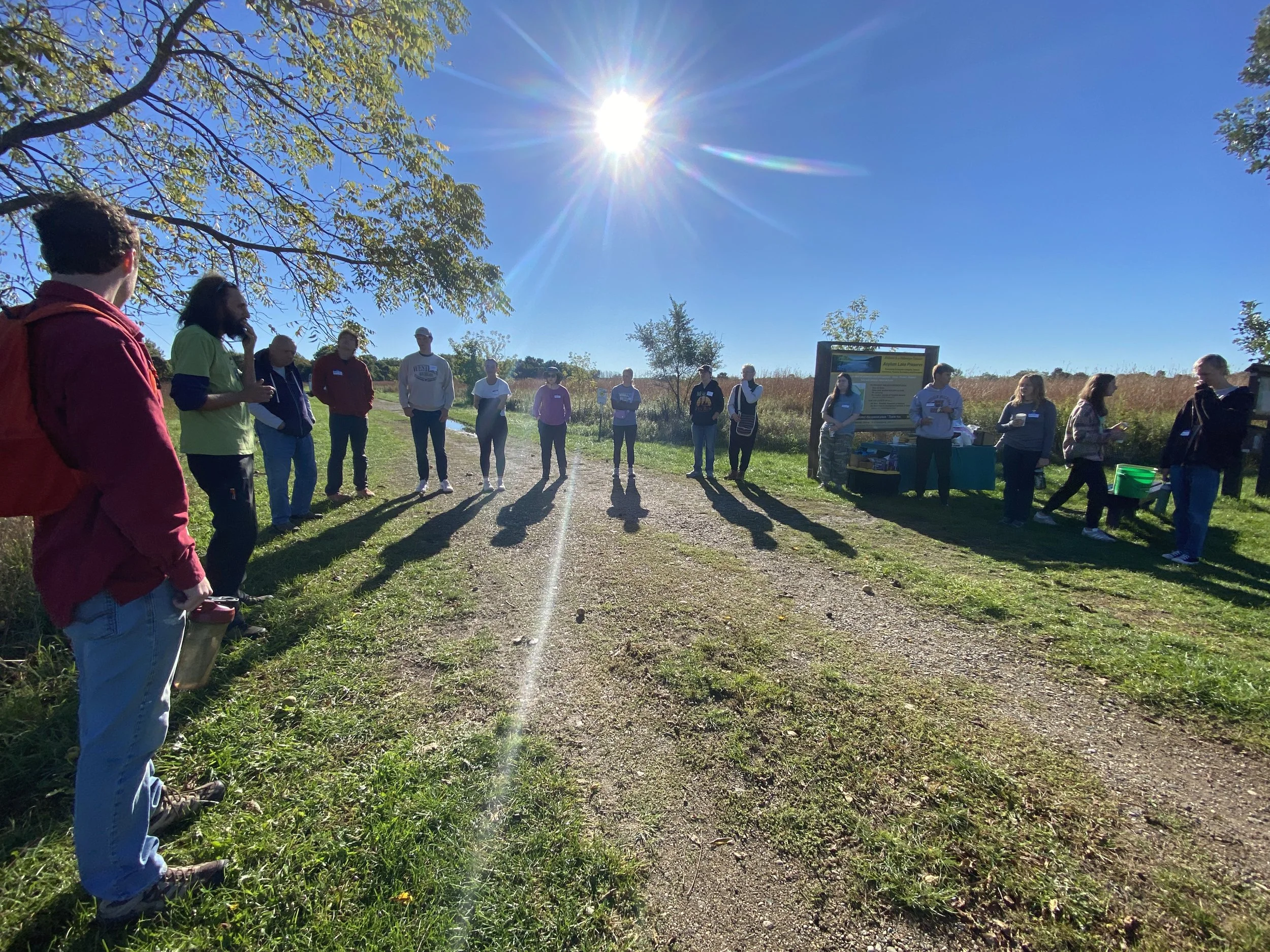  President Josh Kieser delivers an orientation before we all hit the trail. 