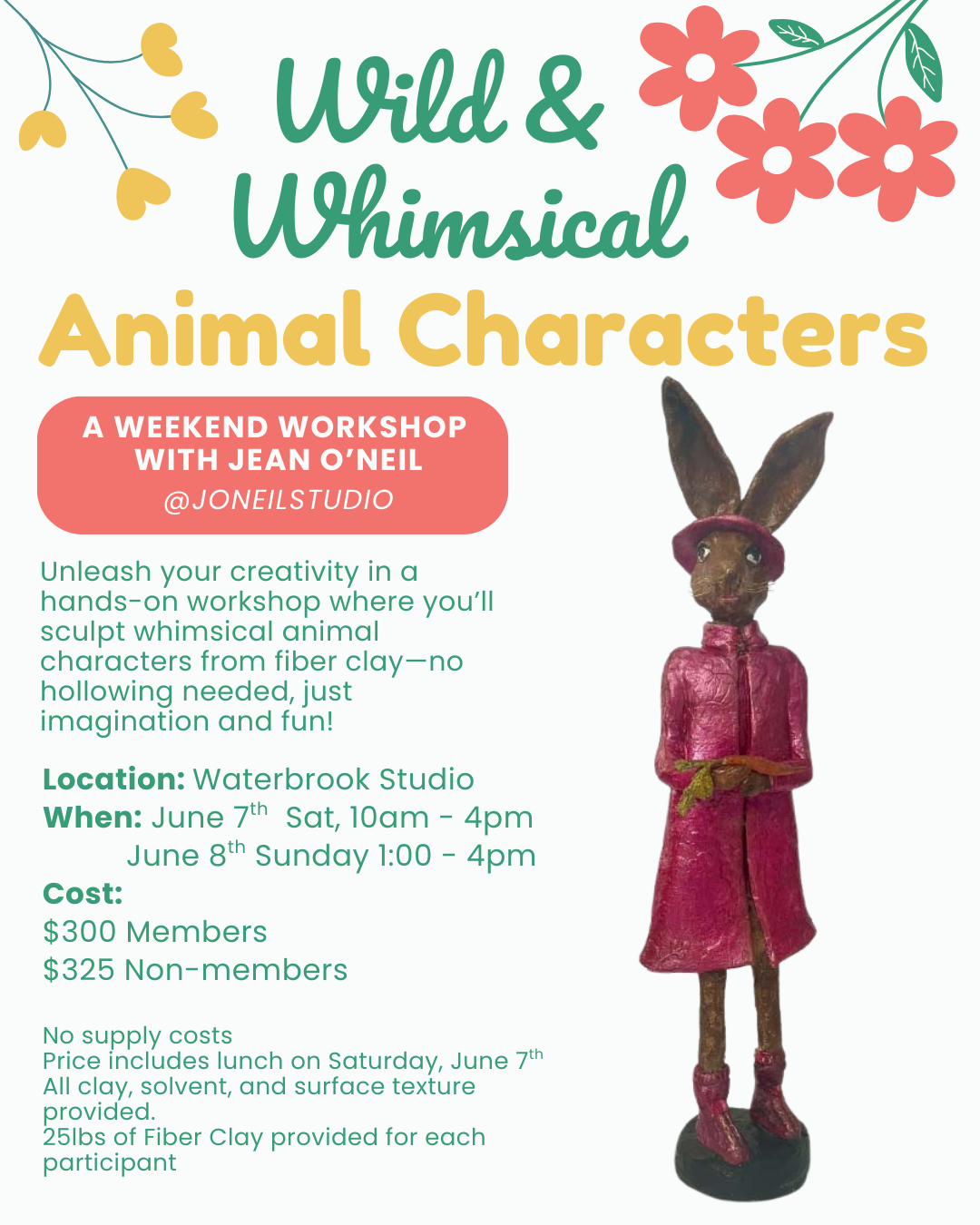 Wild & Whimsical Animal Characters Weekend Workshop With Jean O’Neil