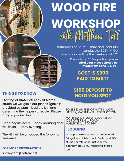 Matthew Tell Wood Fire Workshop