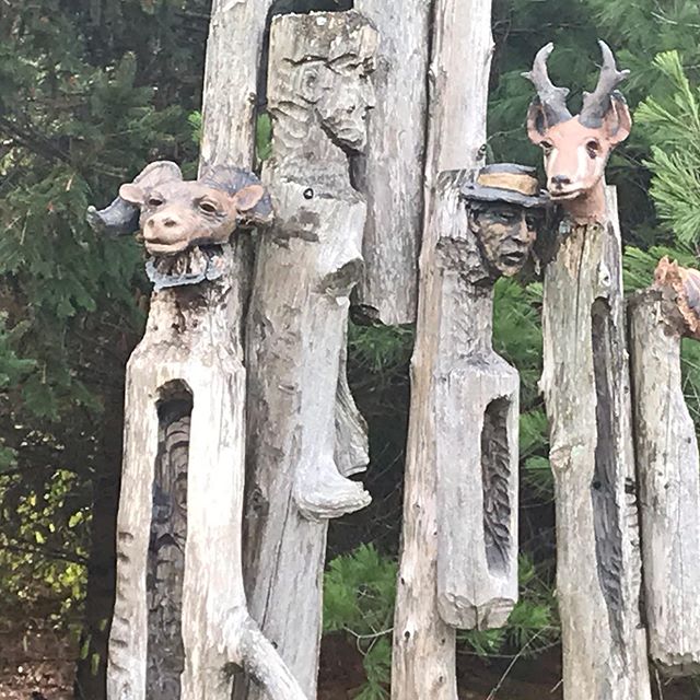 Interesting totem sculpture at Shelburne Farm.