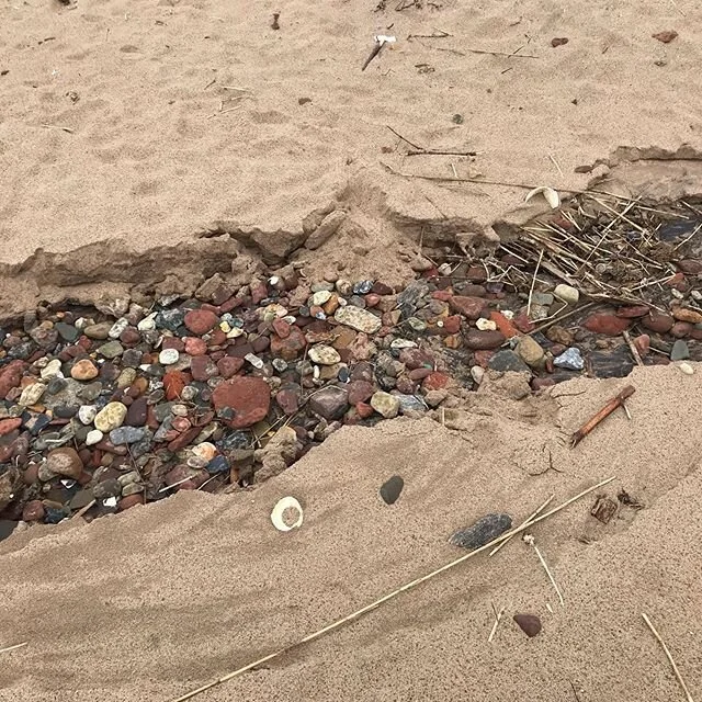 A naturally formed rock &ldquo;stream bed&rdquo; at the beach today.