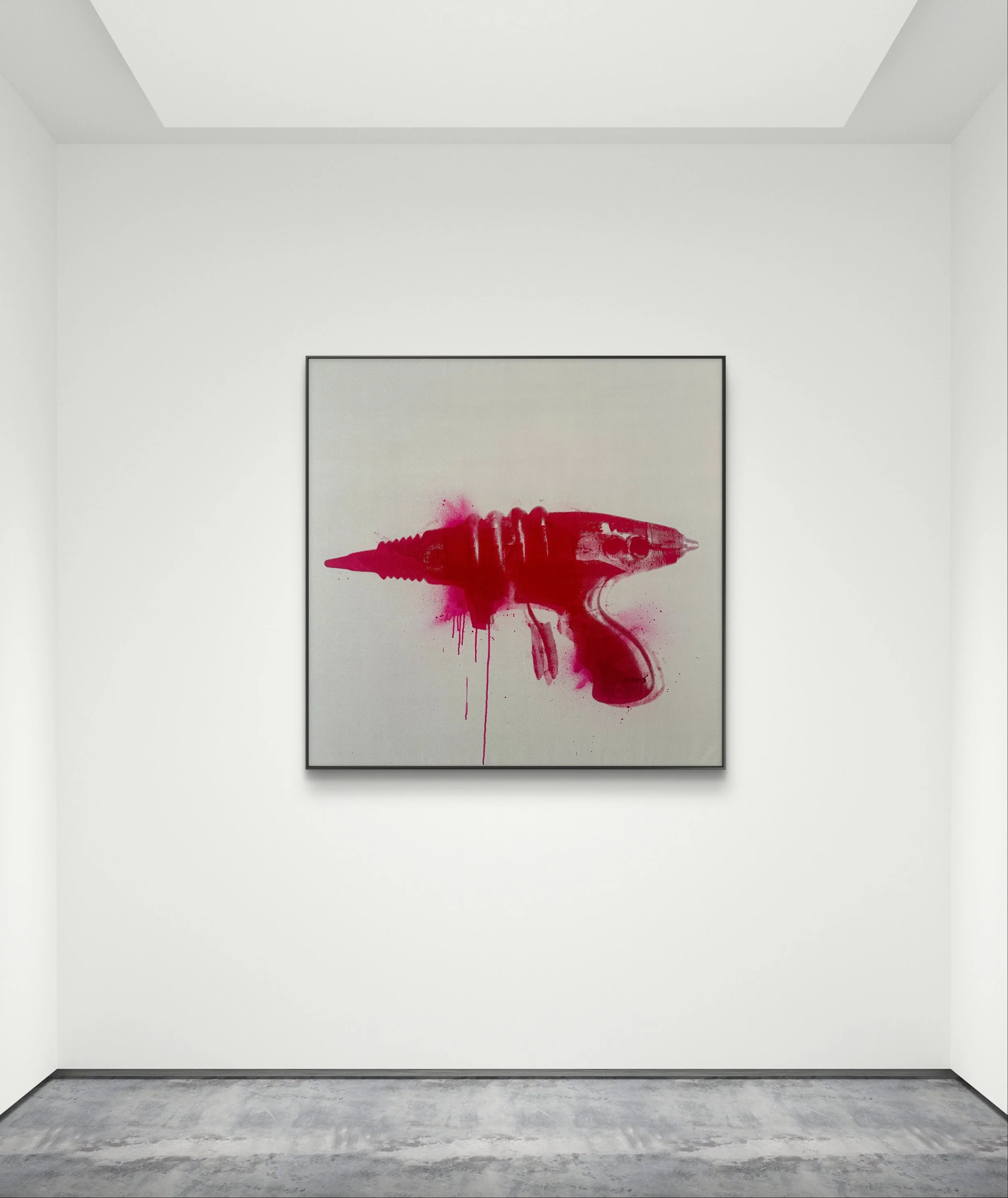 Modern weapons,Ancient deceptions (Red on grey)