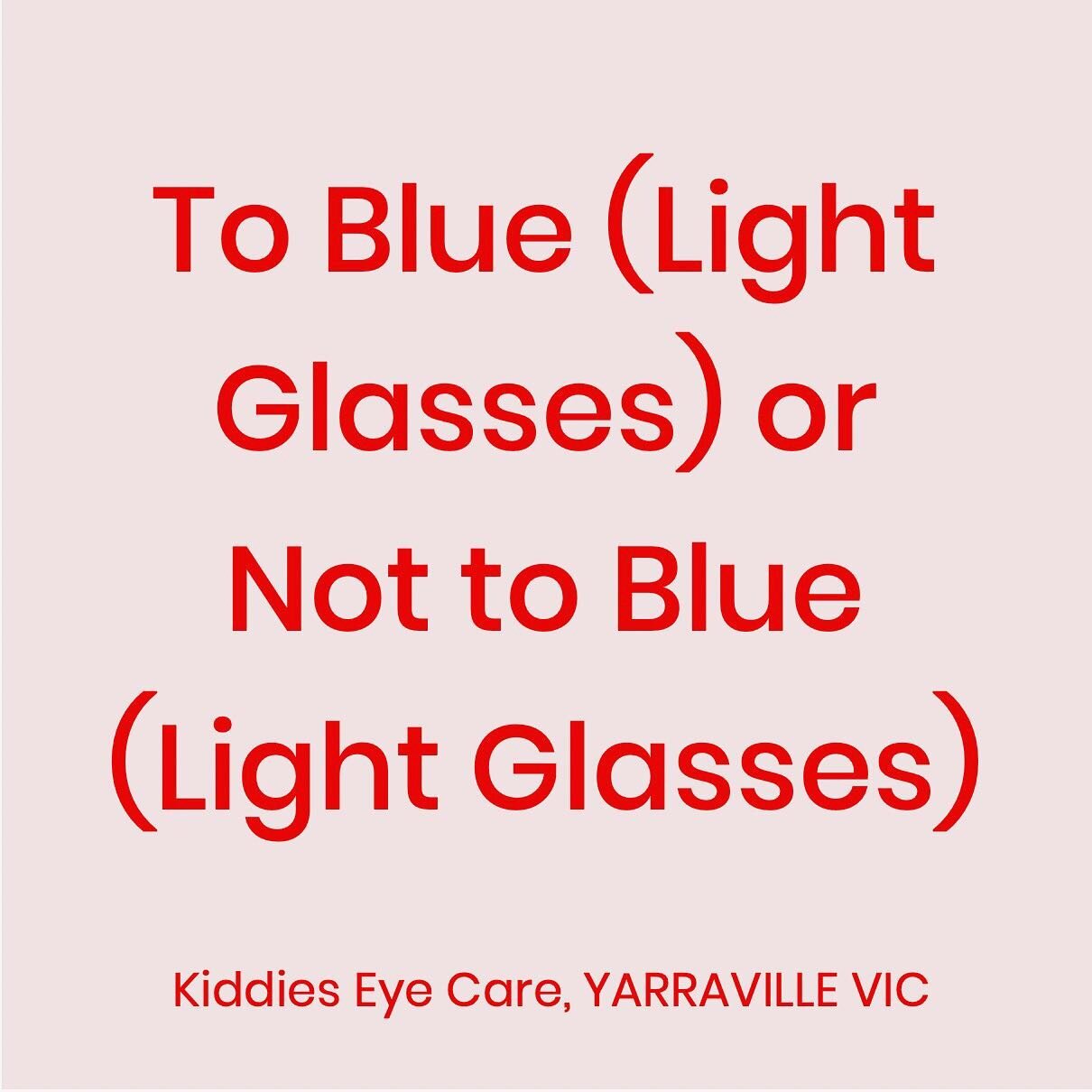 To blue (light glasses) or not to blue (light glasses). Be sure to tag a friend who needs to read this and let us know your thoughts on the recent blue light filter trend! Thank you to @kiddieseyecare for sharing their most recent blog on Blue light 