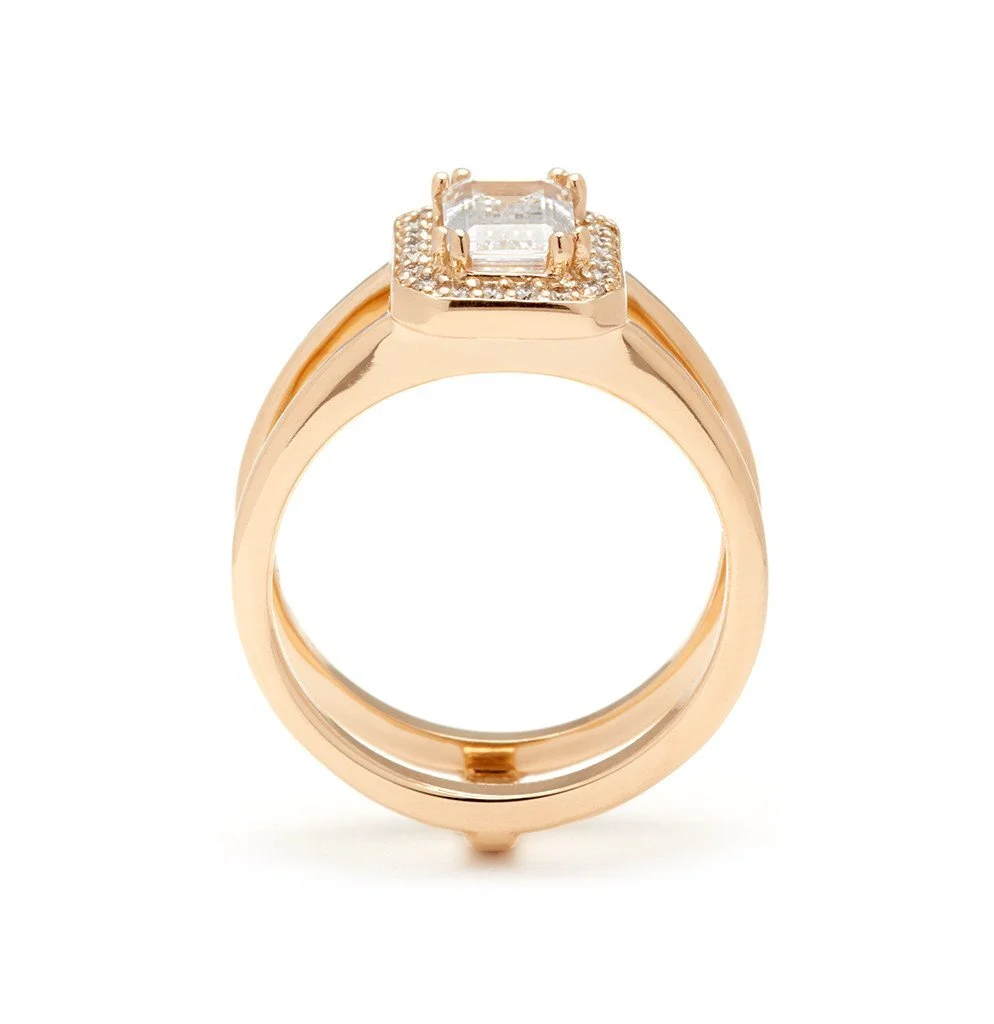 double band engagement ring