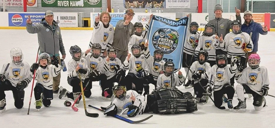 Chaffee County Mountain Lions youth hockey team after winning a recent 10U hockey tournament