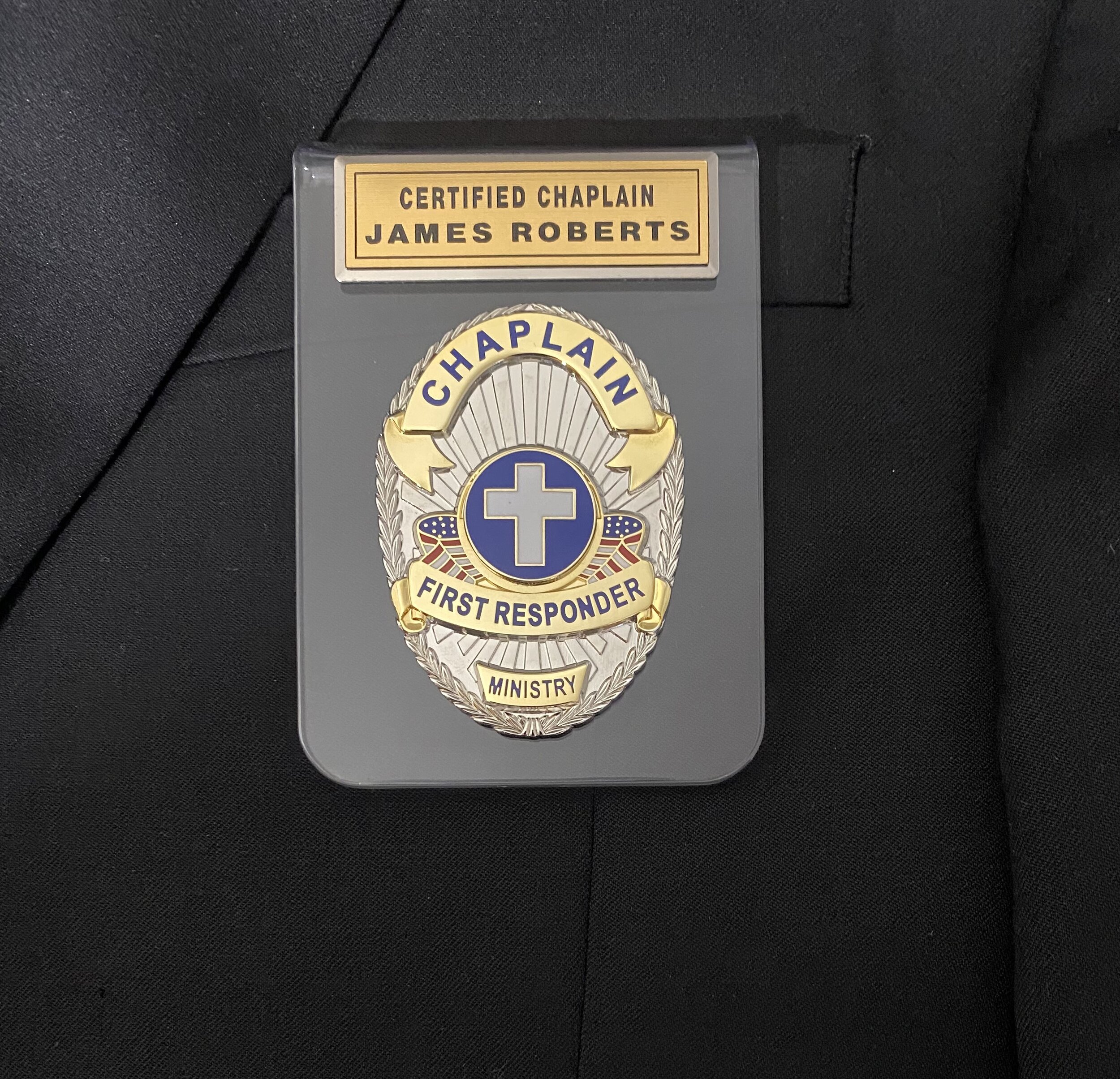 Chaplain - Starburst with Eagle Badge (Acrylic Holder) — Chaplain Badge