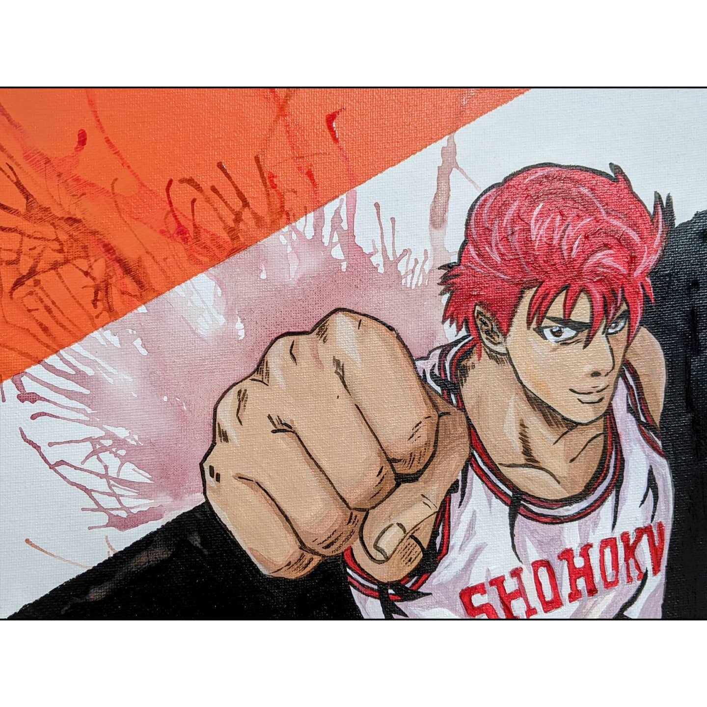 Hanamichi Sakuragi from Slam Dunk (11x14&quot;) Acrylic on Canvas
.
.
.
#yyc #yycart #yycartist #acrylic #acrylicpainting #paintings #traditionalart #splatteredpaint #colors #art #artistlife #anime #manga #slamdunk #sakuragi #hanamichisakuragi