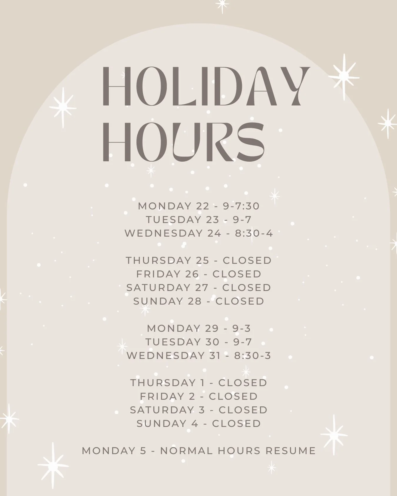 YES we are open for your pre New Year&rsquo;s Eve tans! It&rsquo;s a popular time to treat yourself too if you&rsquo;re not heading away and are off work 😉
We keep our google hours up to date, so it&rsquo;s easy enough to know when you can pop in to
