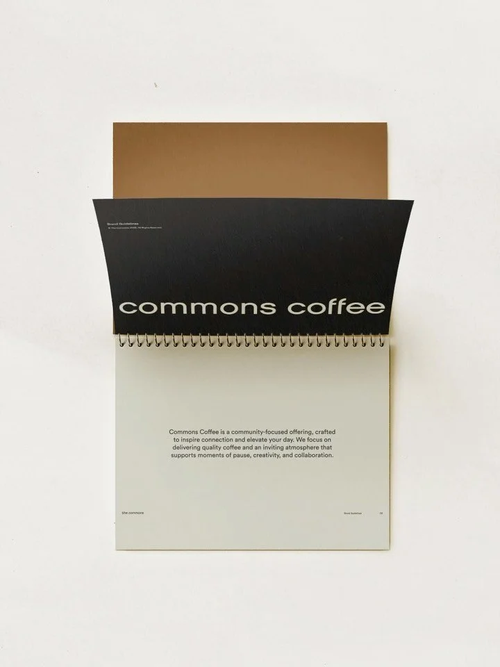 Brand Design for Commons Coffee. Bringing their identity to life online, in print and in location.