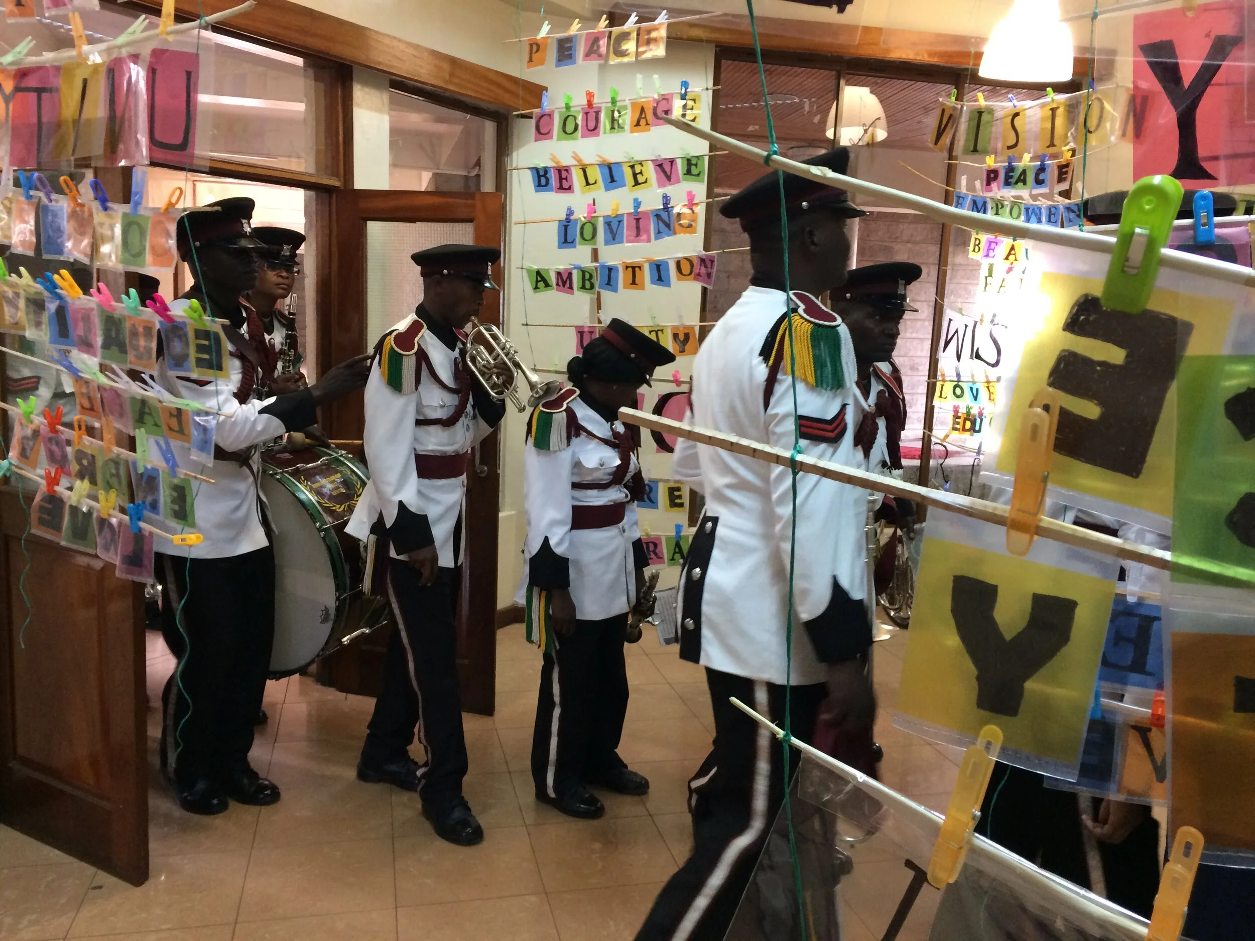  The University of Nairobi Marching Band ususpectingly became part of the installation while passing through to perform 