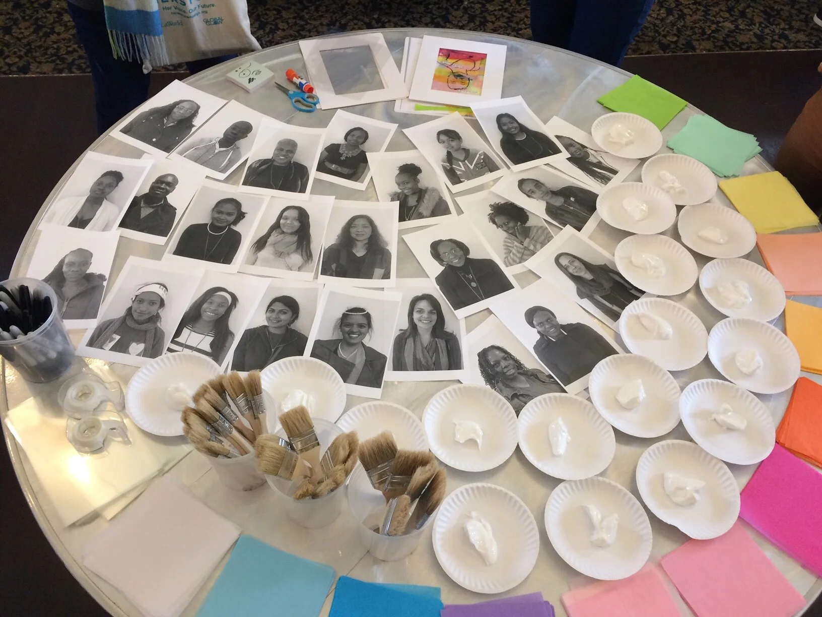 Table set for Self-Portrait Window Project