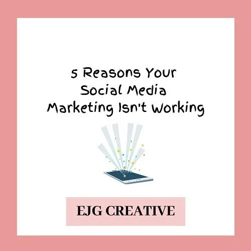 Are you feeling frustrated by your social media marketing? Annoyed that everyone else makes it look easy, but you just cannot seem to get the hang of it? 

Here are five reasons that your social media marketing efforts are not working for you. 

Do you want this further broken down? Check the link in my bio for a blog post that goes into more detail!
