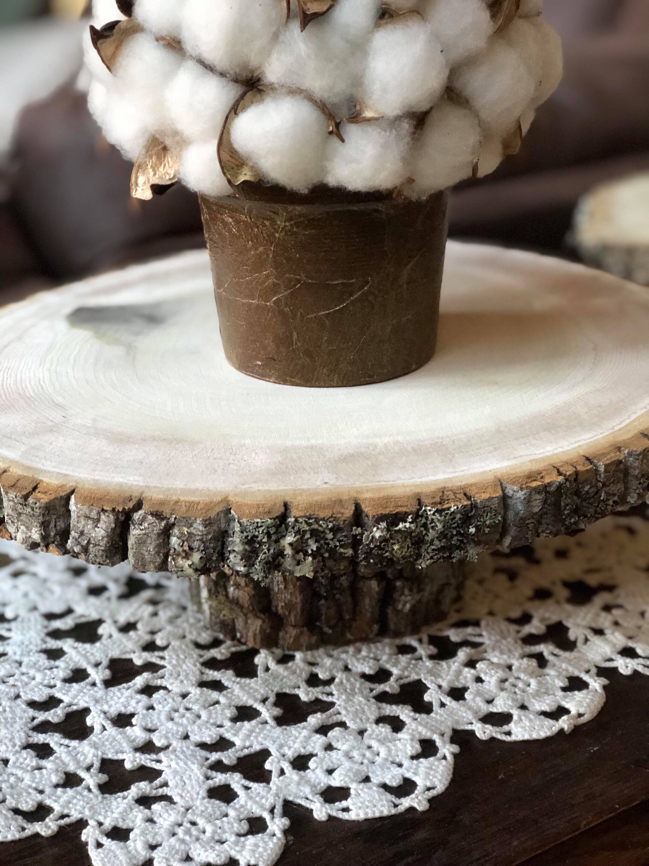 Rustic Wood Slice Cake Stand Pedestal Centerpieces