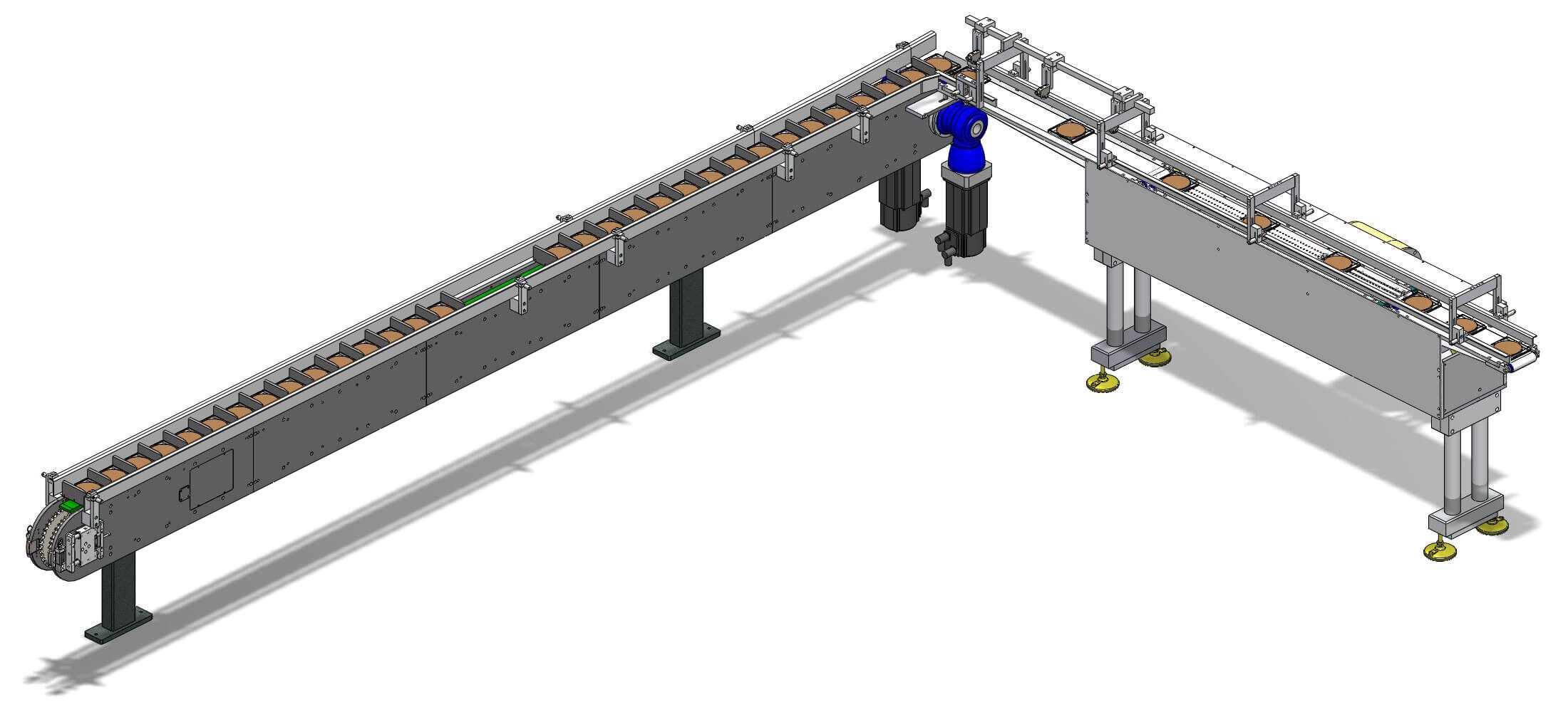 The IASE VC 500 continuous motion infeed example for multipack packaging or cartoning.