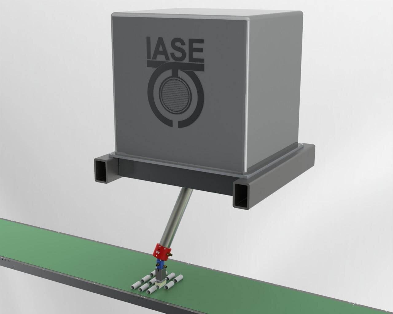 Part of the robotic packaging automation system from IASE, the Michelangelo R-150