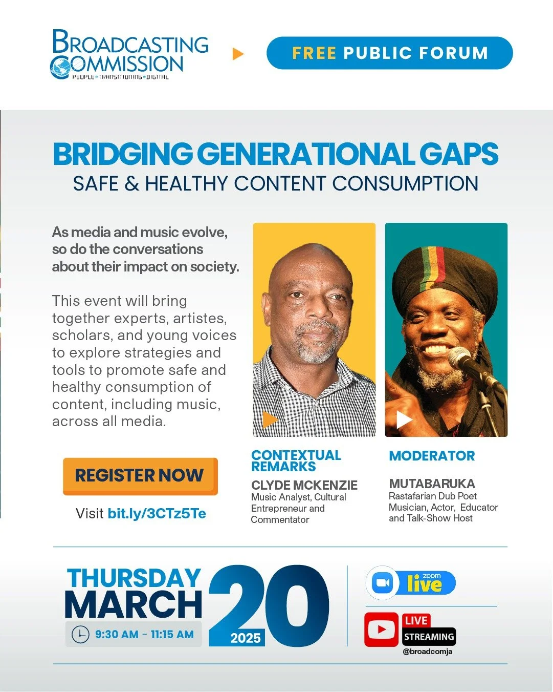 The Media Institute of the Caribbean invites you to attend this virtual session hosted by the Broadcast Commission of Jamaica.