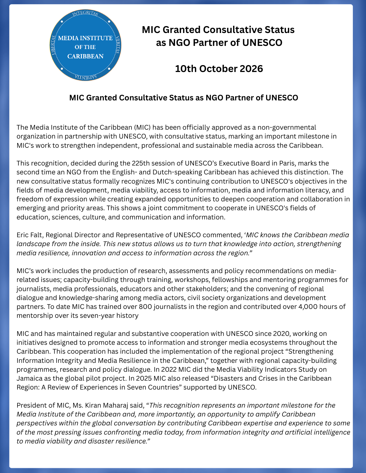 10th Oct 2026 MIC Granted Consultative Status Press Release.png