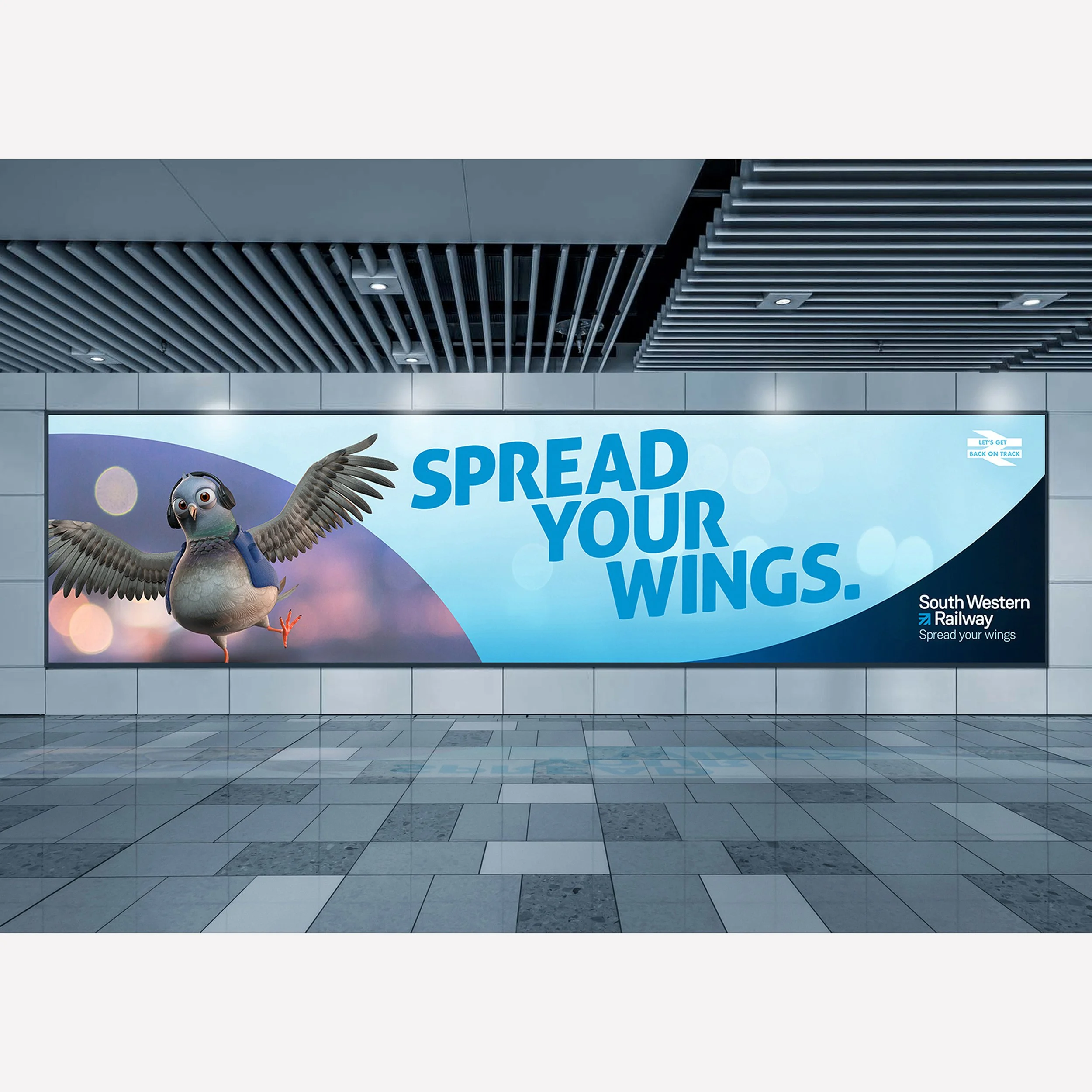 SOUTH WESTERN RAILWAY SPREAD YOUR WINGS Design and art direction of advertising campaign. Including all print, press, internet advertising and campaign identity guidelines. Made with St.Luke’s. Bird characters by Nexus.