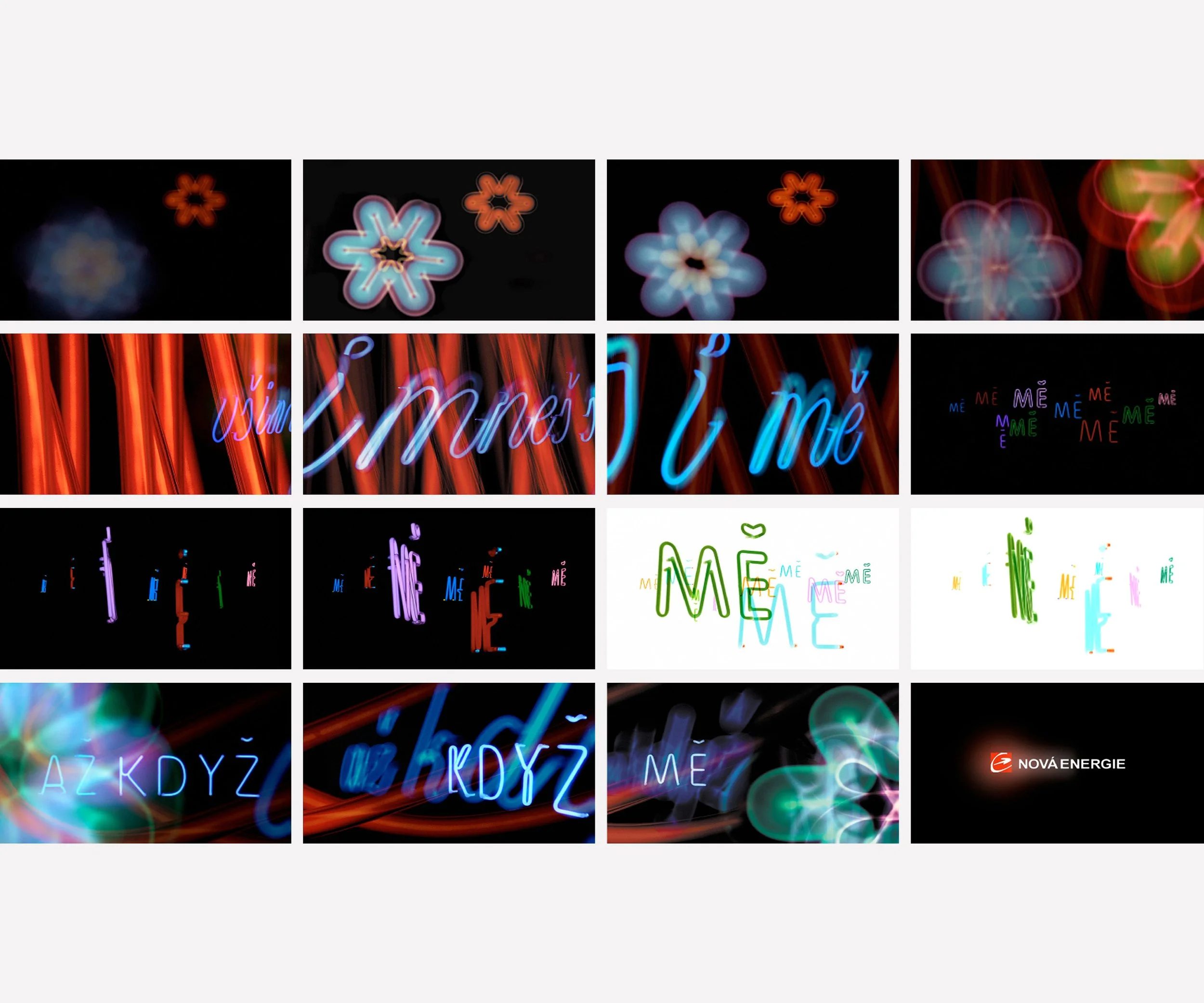  NOVÁ ENERGIE NEON  Design and direction of 30 second television commercial for Czech electricity company.  Shot in real time with hand made neon typography. 