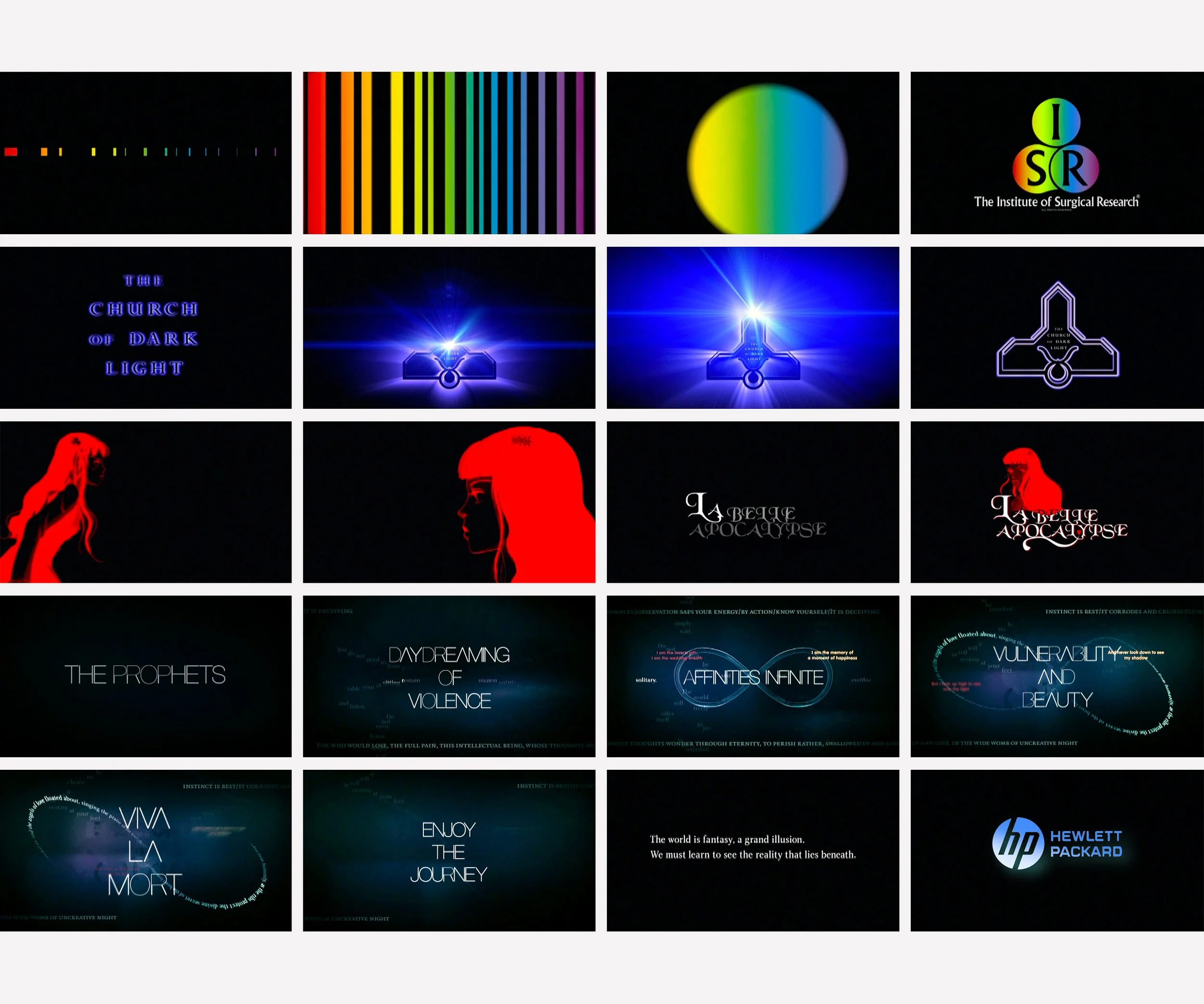  HEWLETT PACKARD THE PROPHETS  Cinema commercial.  Designed as a spoof movie trailer to be shown before films in various cinemas.  The logos at the begining are overblown parodies of film companies’ logos. The following sequence is an overload of eso