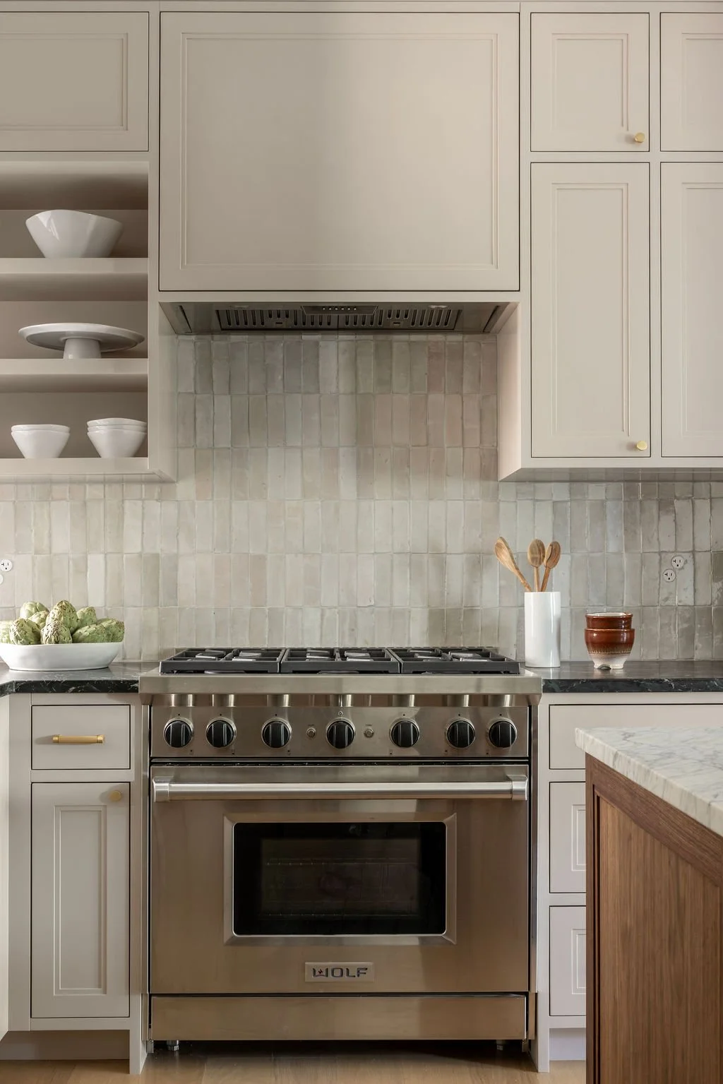 Kitchen range and backsplash
