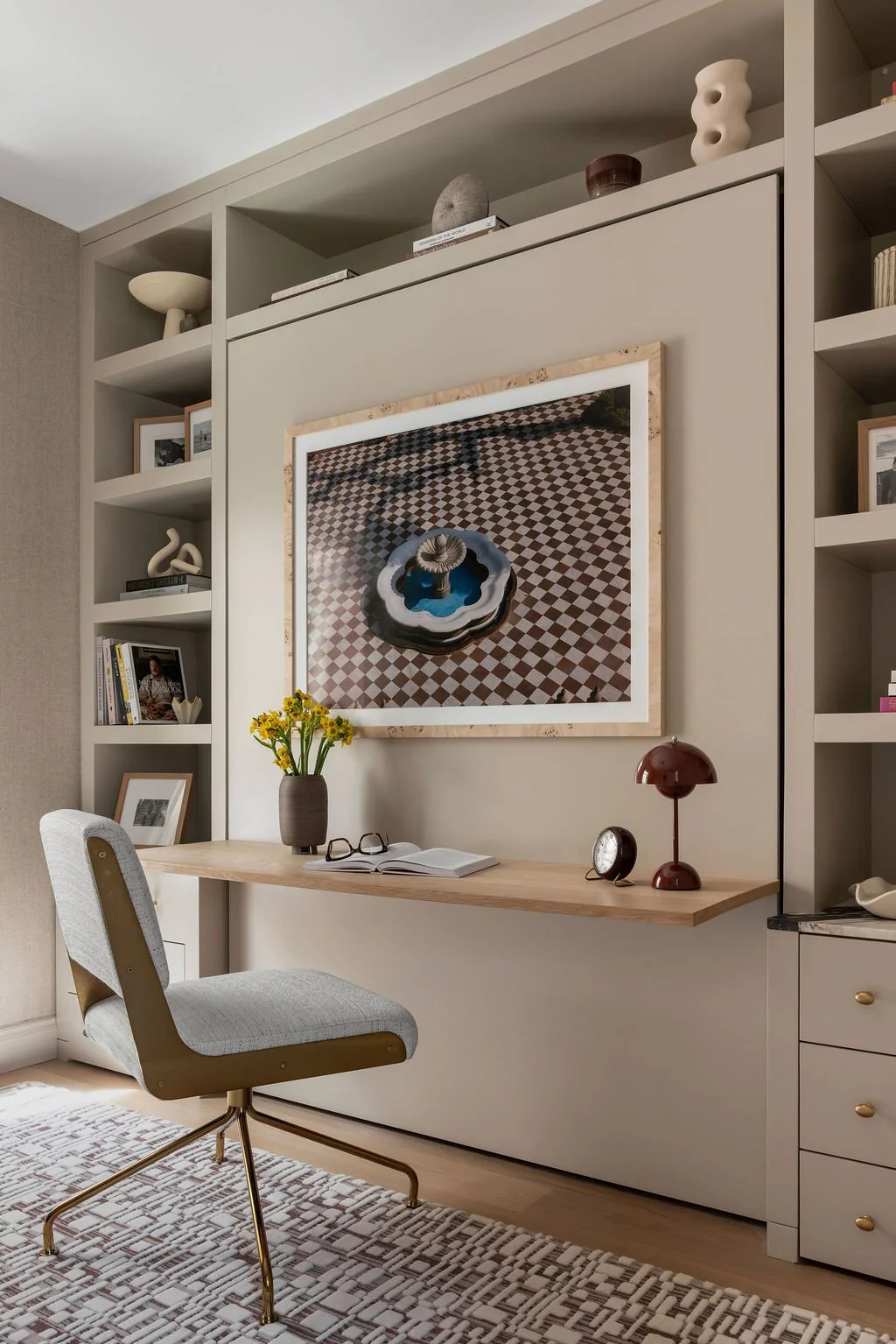 Built-in home office desk nook