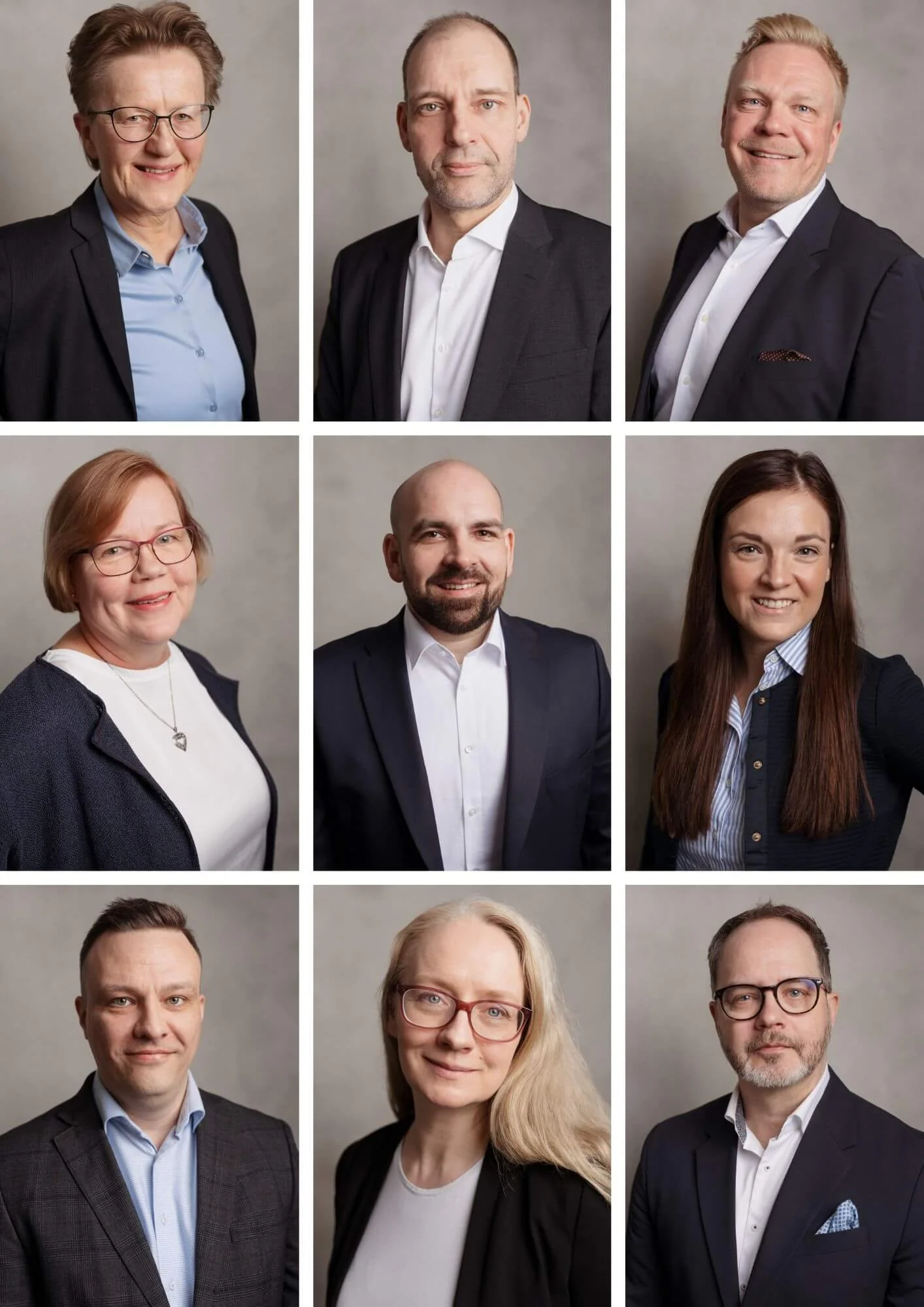 Toimiston yhteinäinen siniharmaa ilme