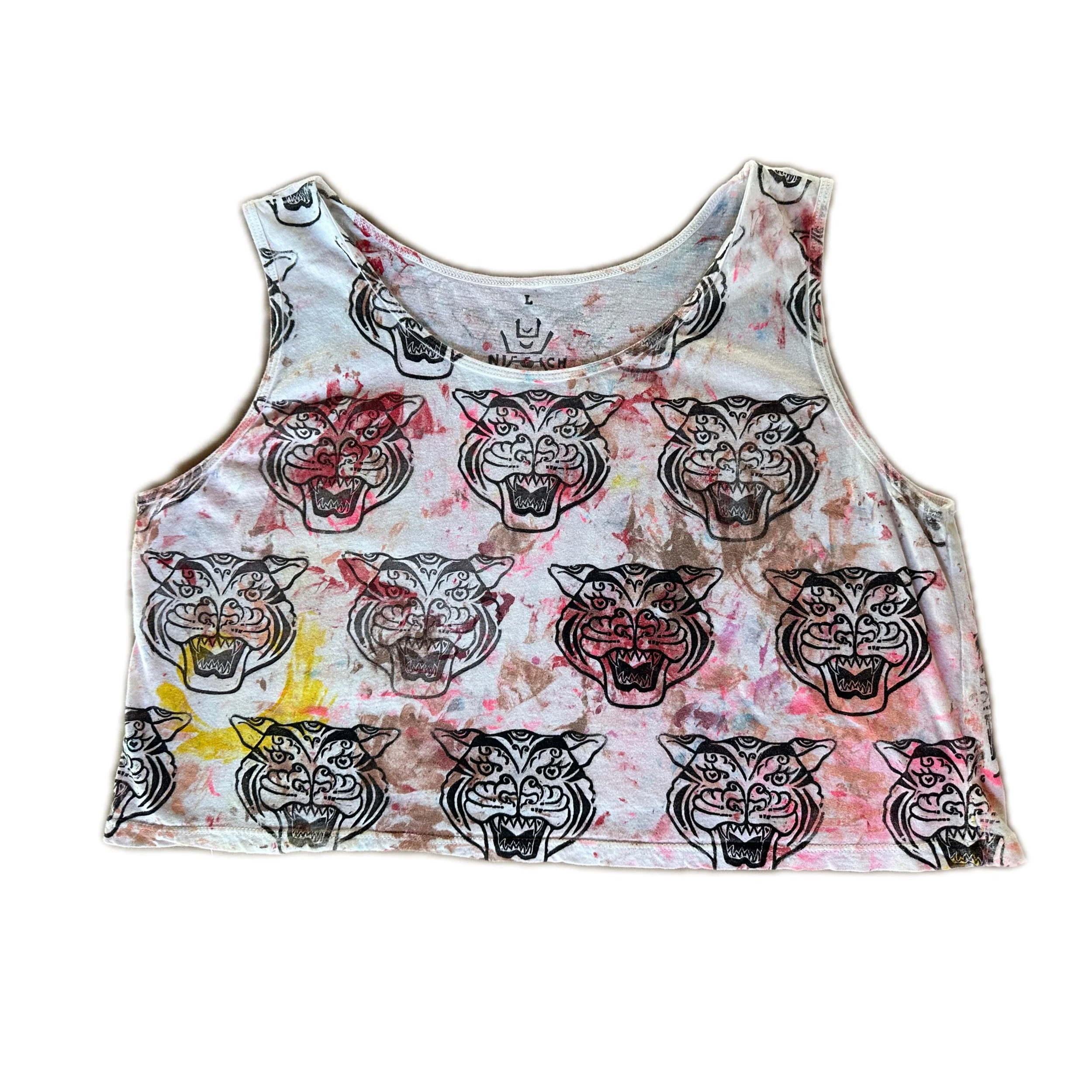 LARGE Tiger Crop Tank