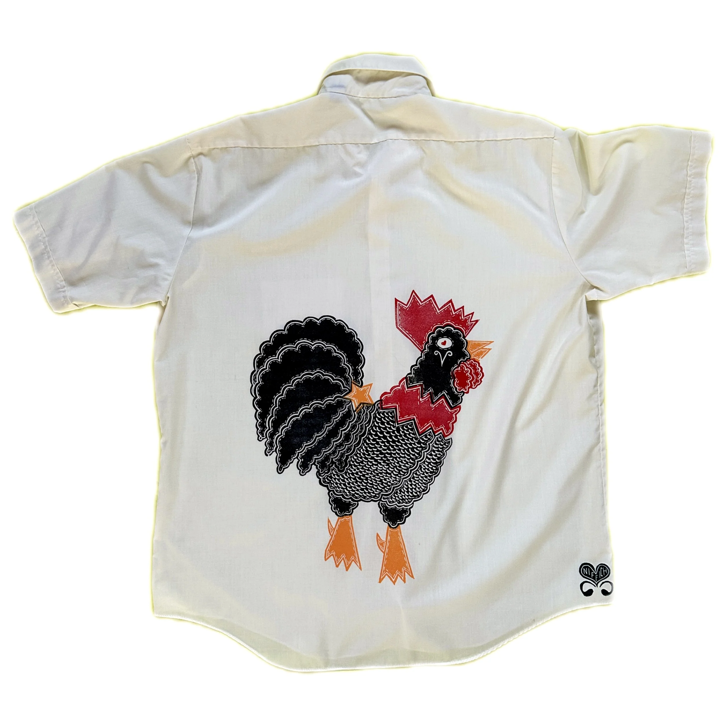 Rooster Block Print Button Up (MENS XL)