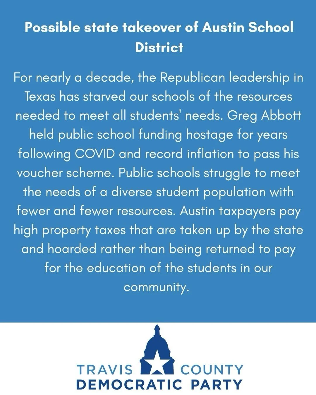 Stop starving our public schools!