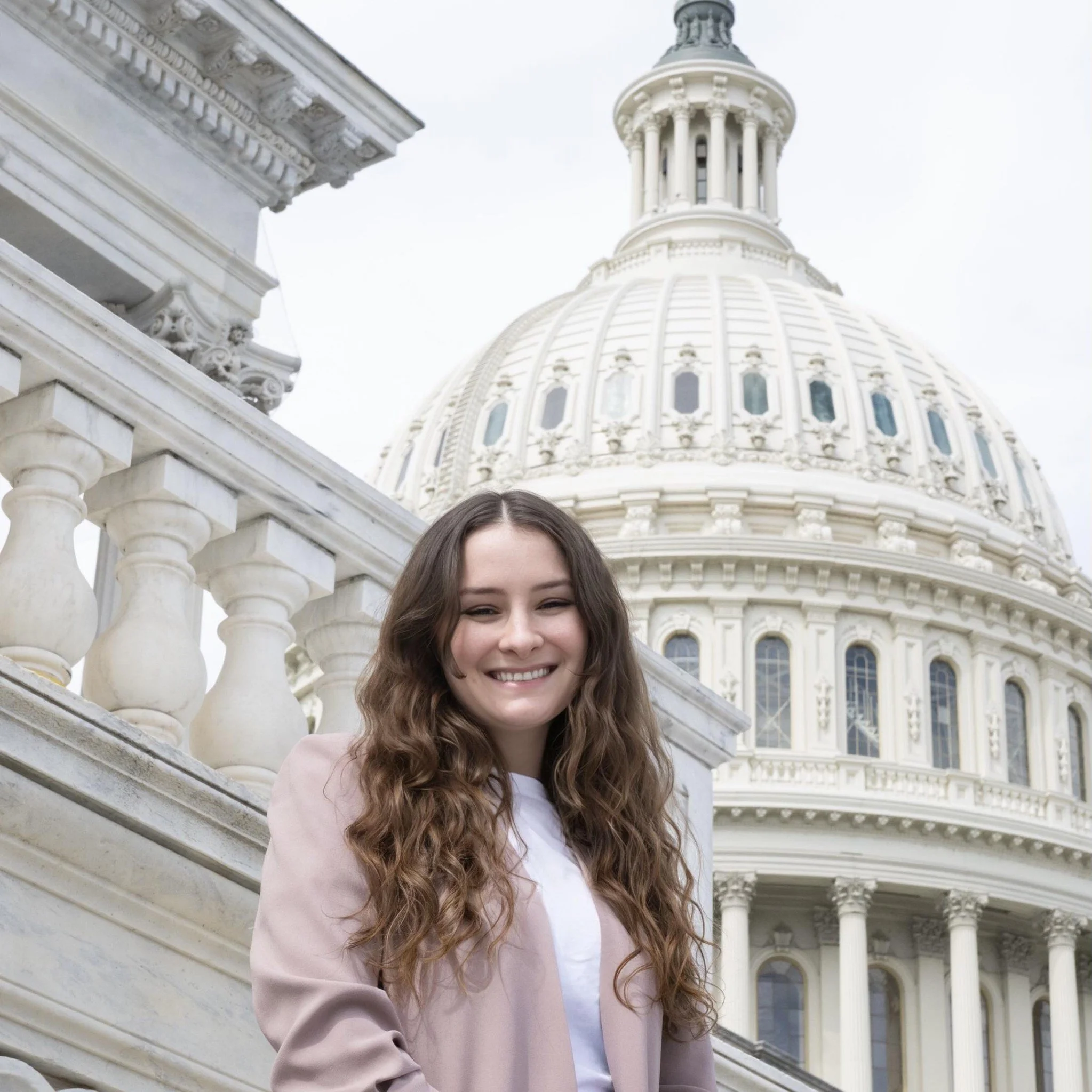 Photo of Codi Vierra at the Capitol Building in Washington, D.C.