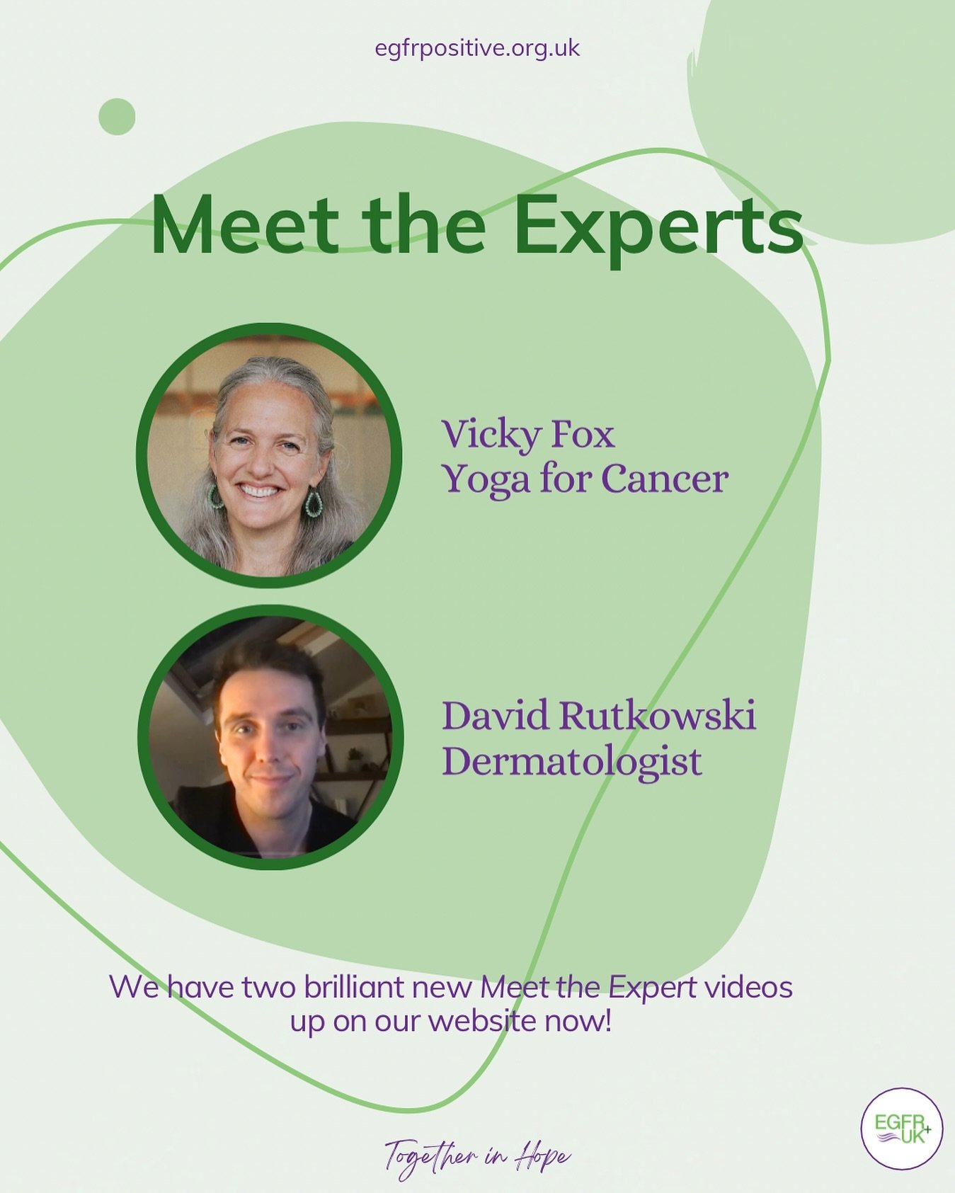 Our latest Meet the Expert videos are now live on our website! This time, &lsquo;Yoga for Cancer&rsquo; expert Vicky Fox @yogaforcancer and dermatologist David Rutkowski share their expert insights tailored for our EGFR+ lung cancer community.&nbsp;
