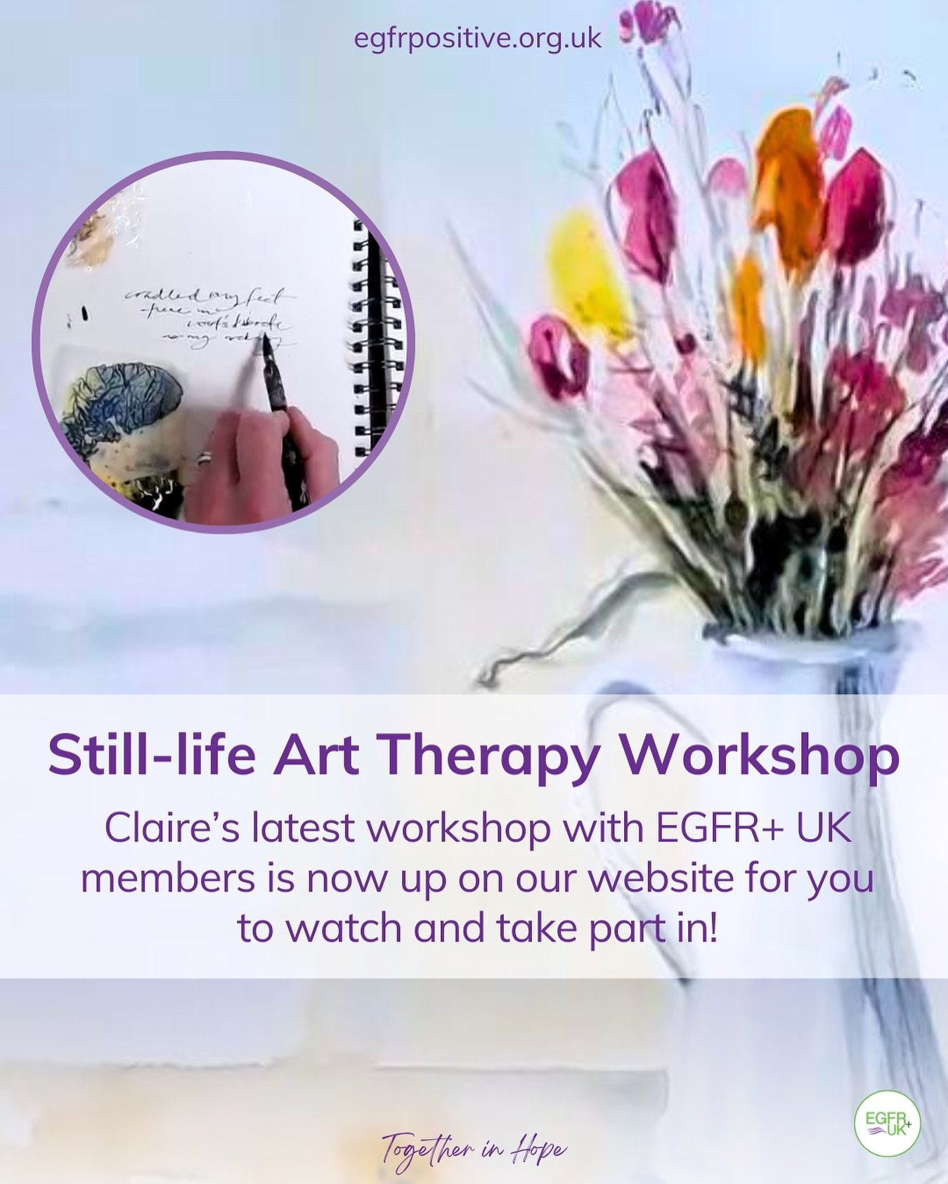 A huge thank you to artist Claire for leading a beautiful still-life art 🖌️ session with our EGFR+ UK community. 

It was a wonderful opportunity to come together and immerse ourselves in creativity!

When you&rsquo;re living with a condition like l