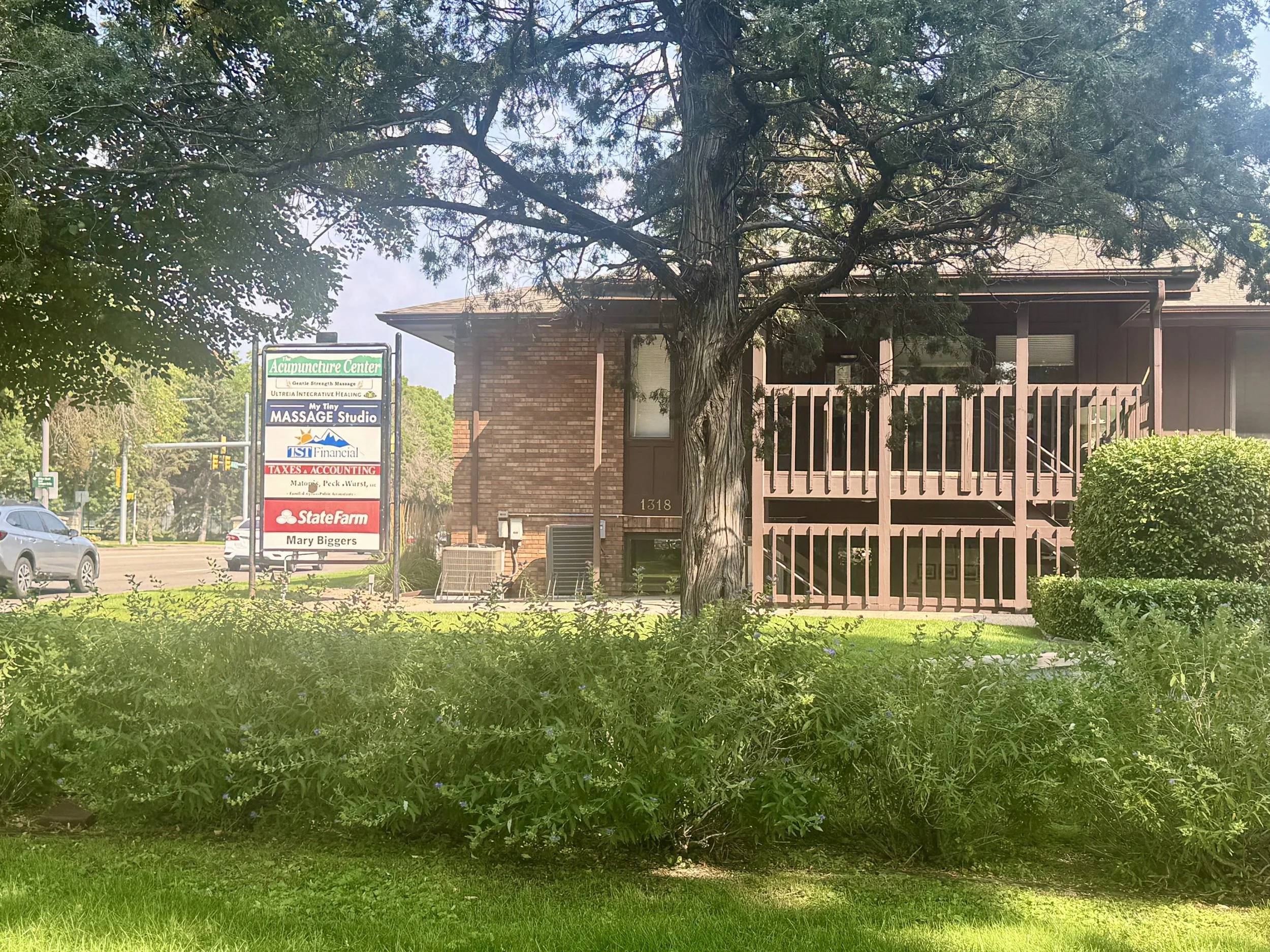 Exterior of the building at 1318 S. College Ave, home to My Tiny Massage Studio in Midtown Fort Collins.