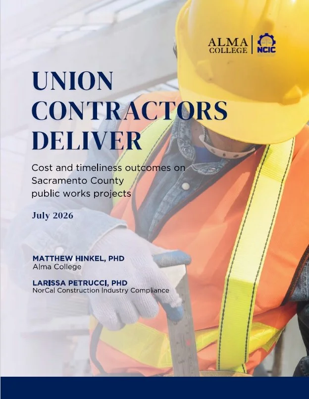 Study: Union builds cost less, finish faster.  Non-union work is less efficient, costlier 