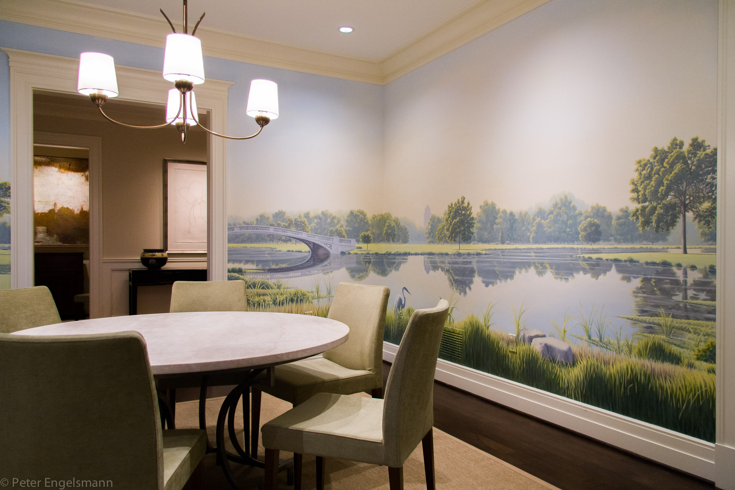  Forest Park Dining Room Mural, acrylic on wallboard, private residence. © Peter K. Engelsmann 