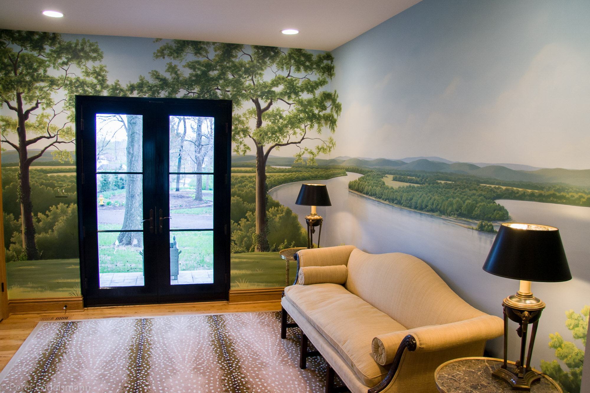  River Confluence Mural, acrylic on wallboard, private residence. © Peter K. Engelsmann 