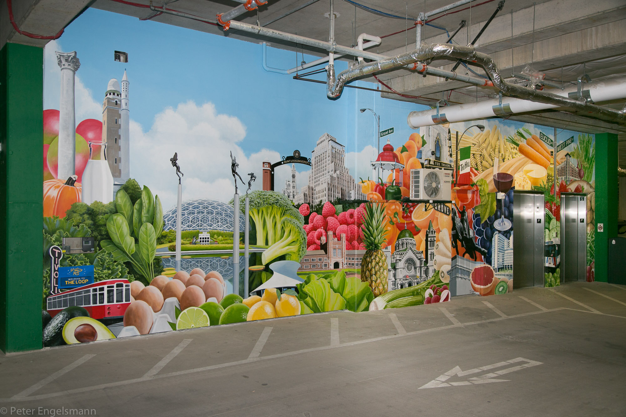  Whole Foods St. Louis Mural, acrylic on wallboard, private residence. © Peter K. Engelsmann 