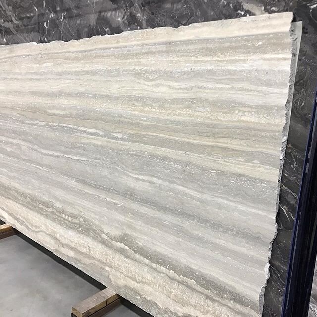 Always fun to go shopping for that special slab of Very rare and beautiful Blue Ocean Travertine- it has stunning blue grey and beige colors that make the most stunning full height backsplash! @artistic_tile @townhousekitchens @townhousekitchensnyc @