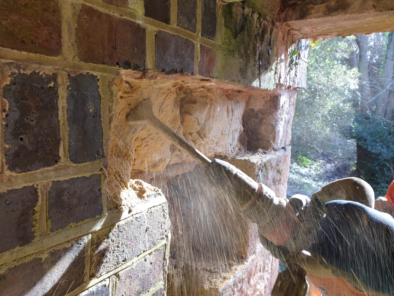 Removal of damaged stone work