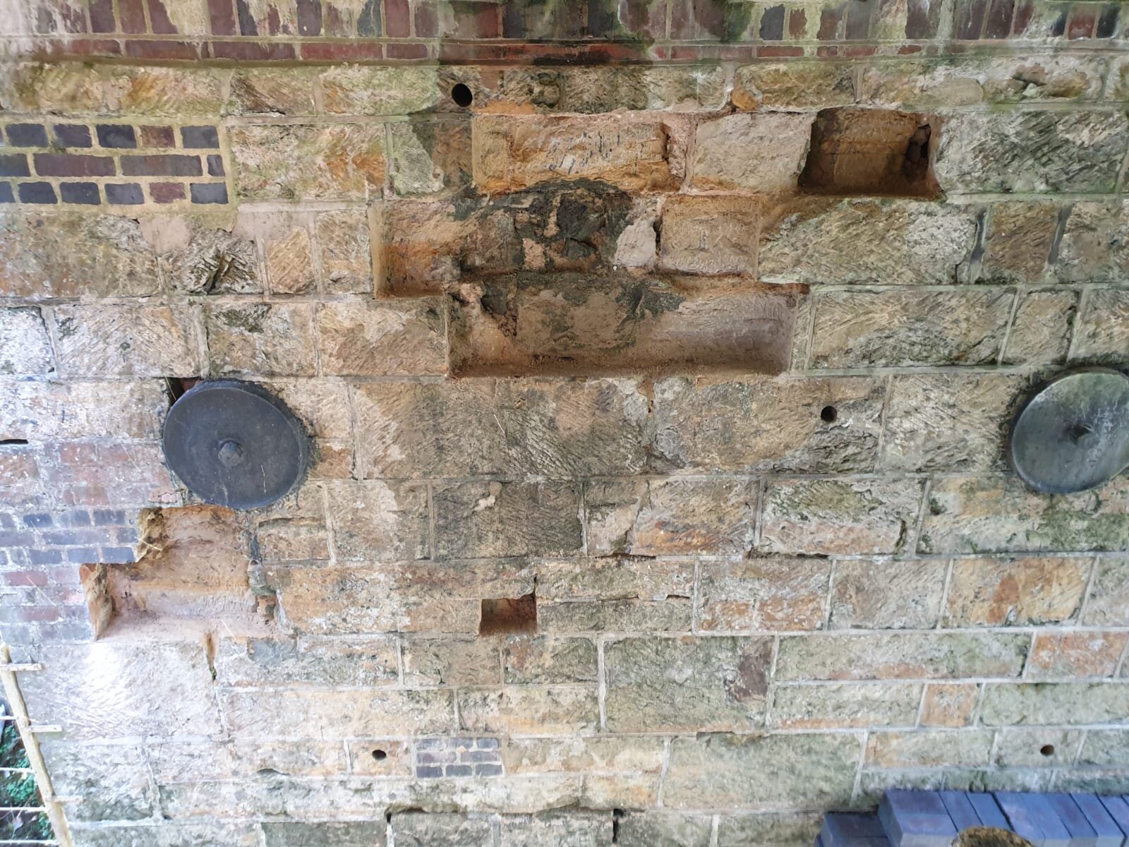High strength brickwork replacing damaged stone