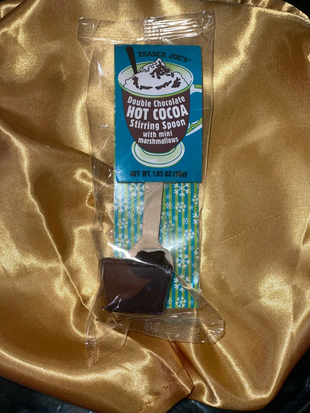 DOUBLE CHOCOLATE HOT COCOA STIRRING SPOON WITH MINI MARSHMALLOWS