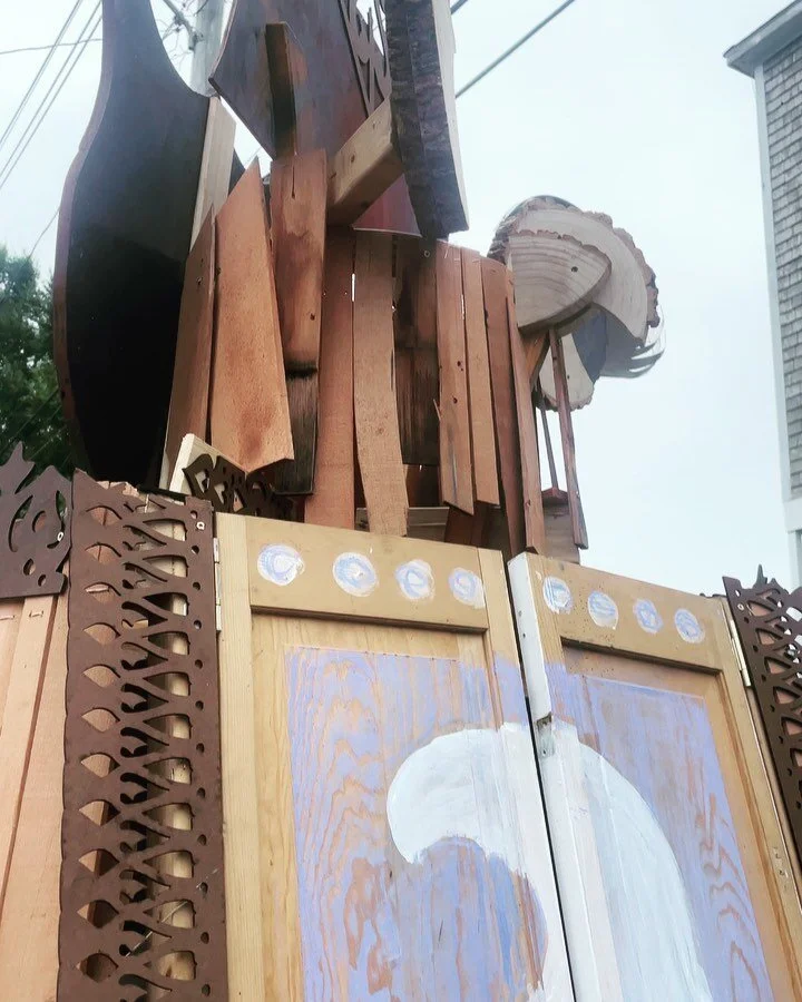some good friends in my good cuckoo designed and built with 97% repurposed building materials. 🦉🪩🩵✨🧜🏻&zwj;♂️🏝️🔆