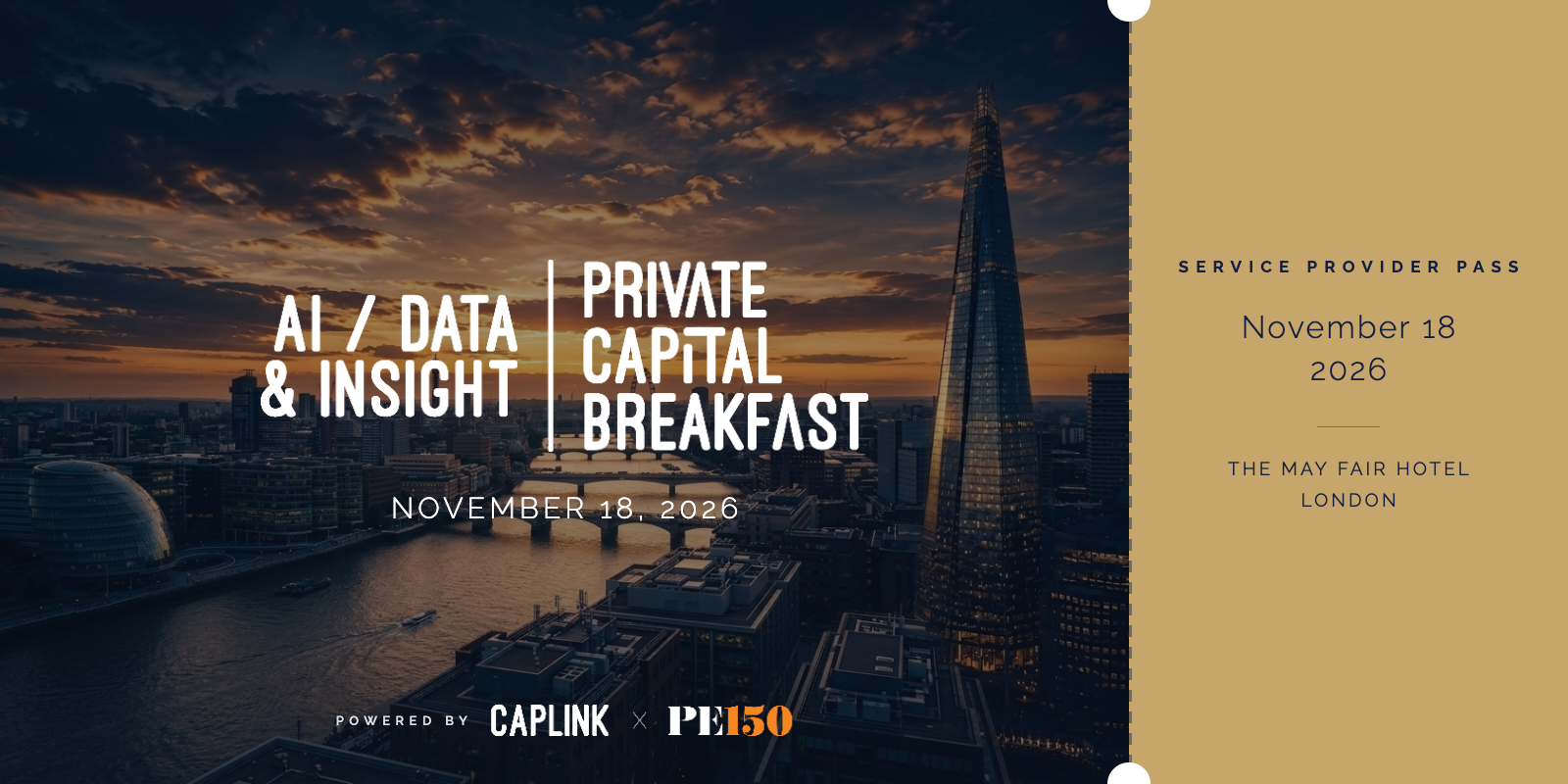 AI / Data & Insight Private Capital Breakfast 2026 — Service Provider Pass