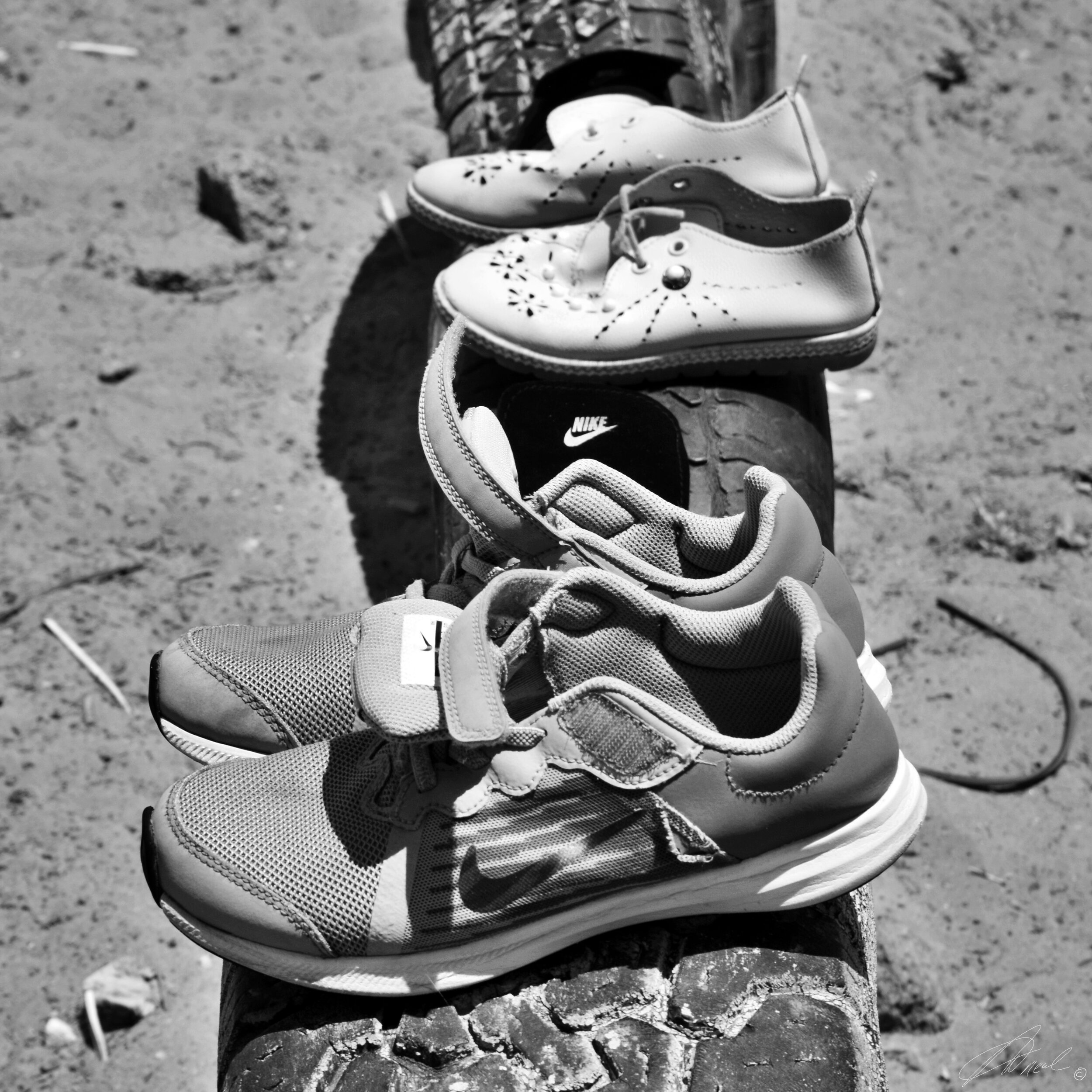 Shoes of the displaced. 