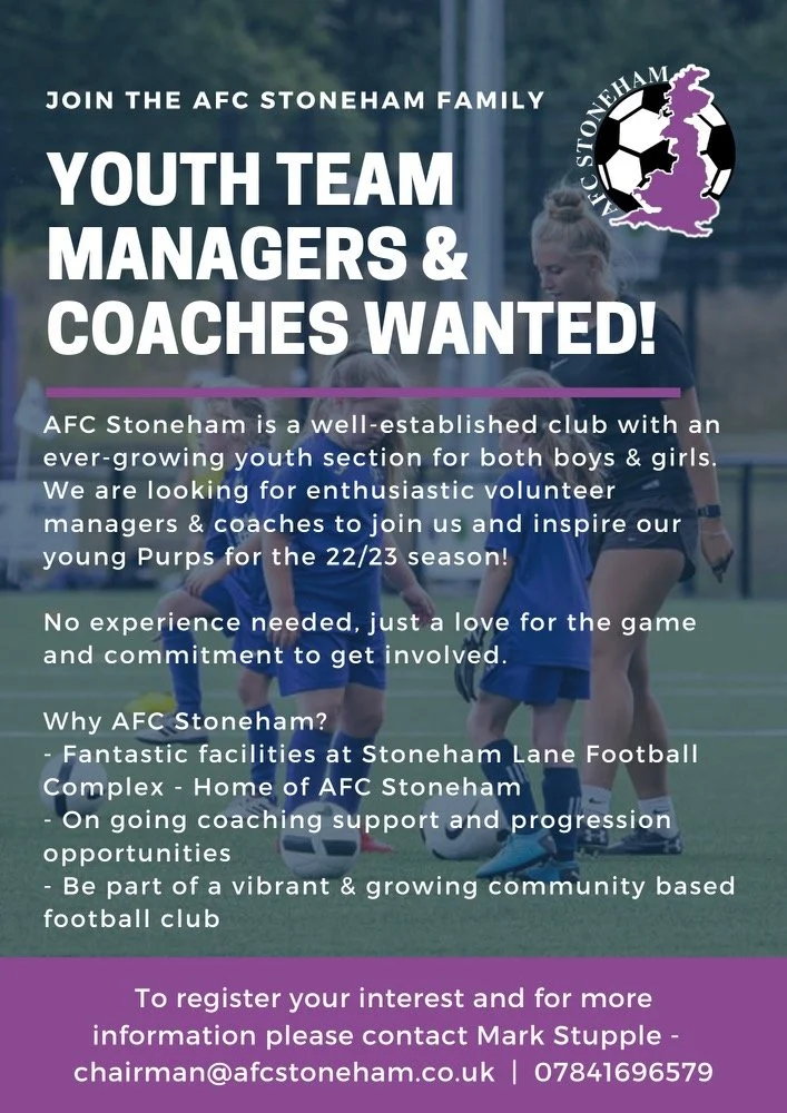 New Managers and Coaches wanted!