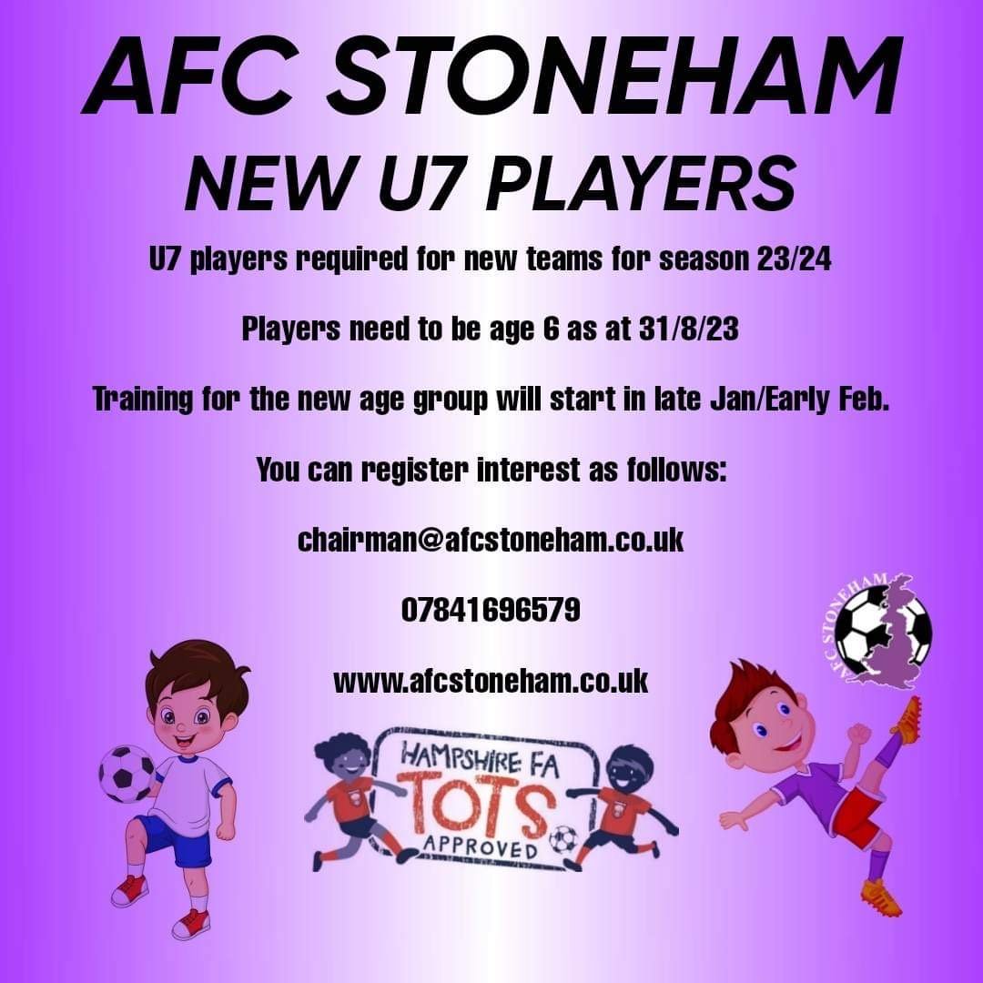 RECRUITING FOR NEW U7 TEAMS